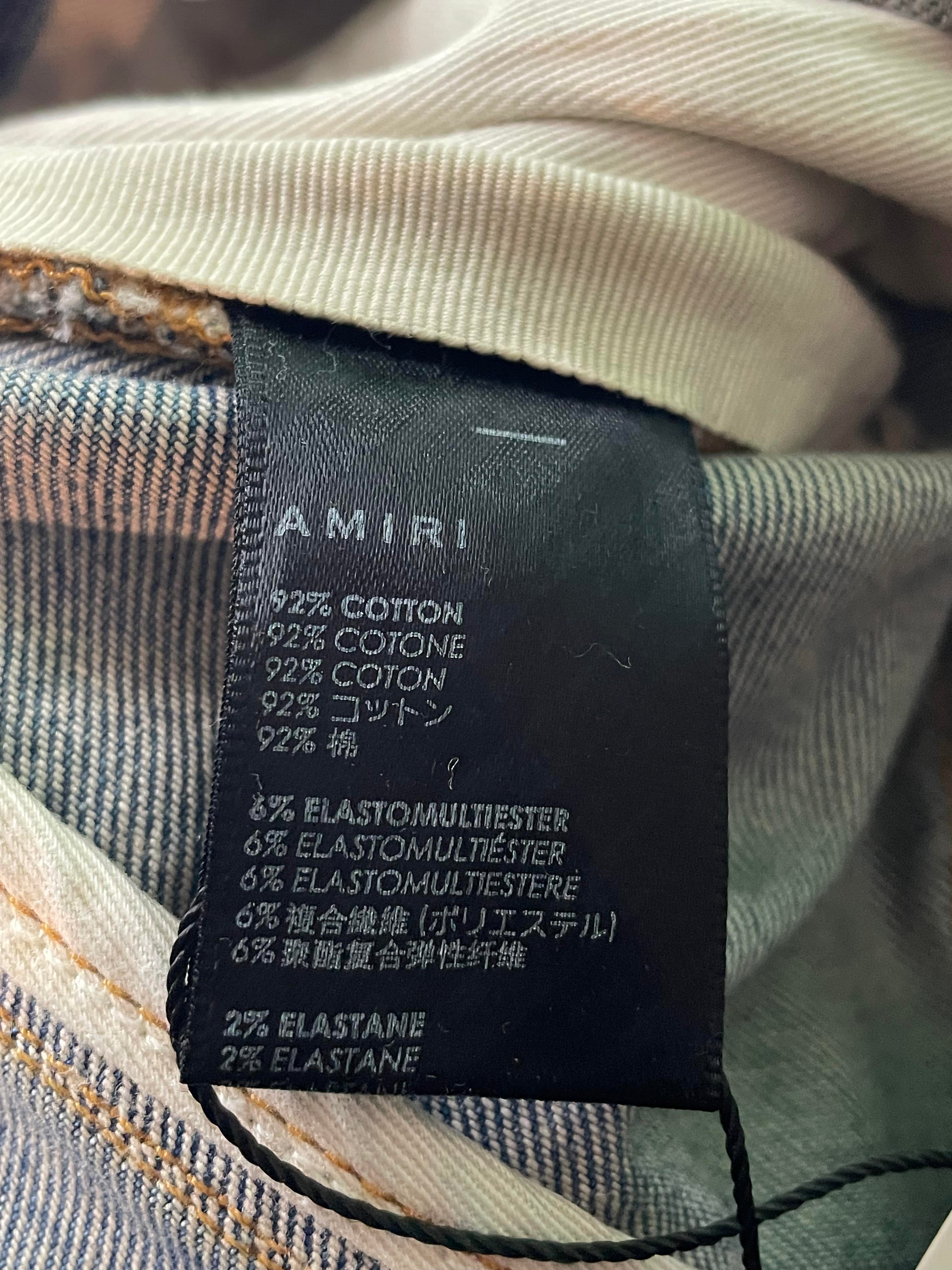 Amiri MX1 Light Wash & Orange, Plaid Grid Jeans