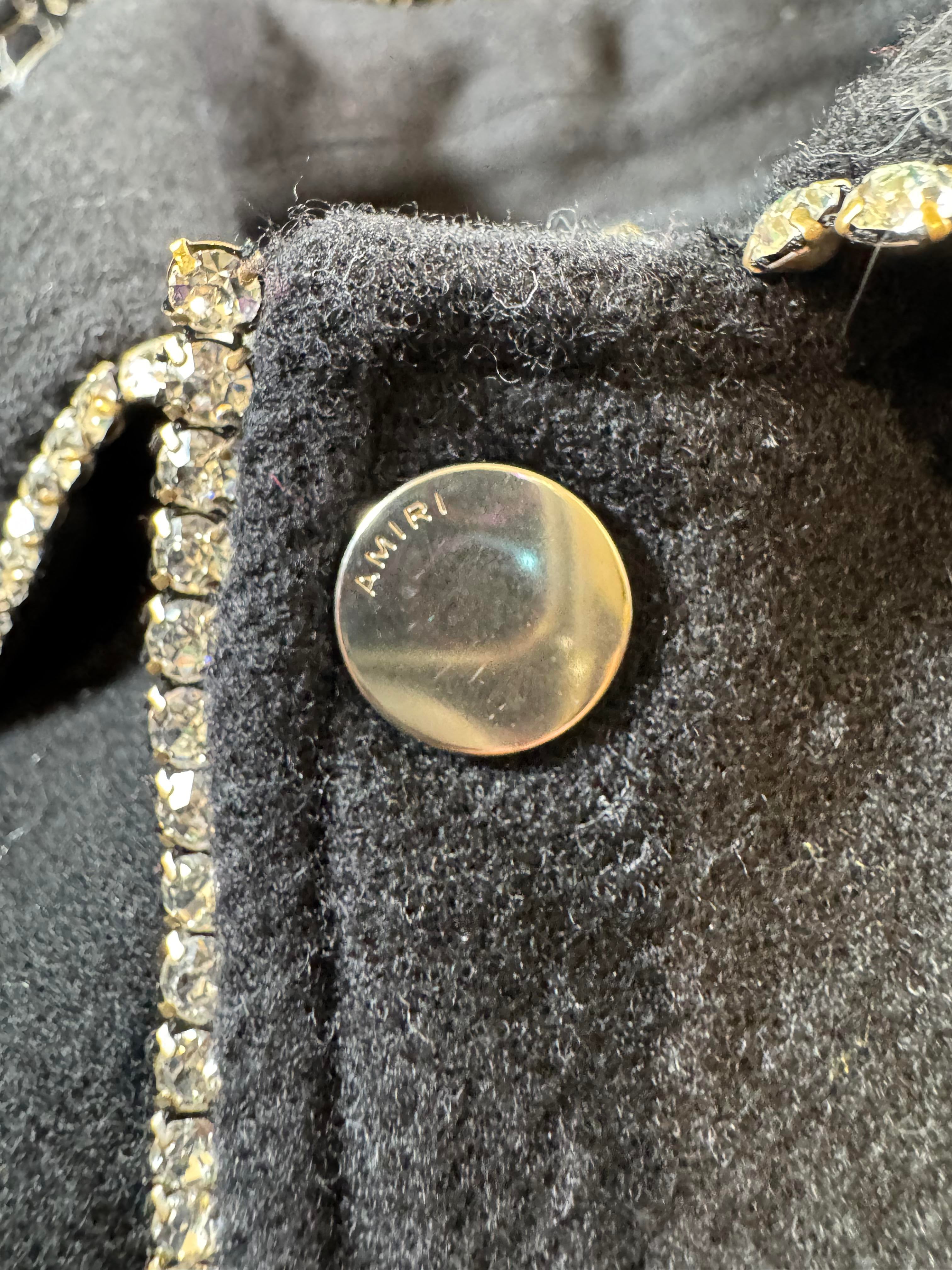 Amiri Rhinestone Cherub Black Varsity Jacket