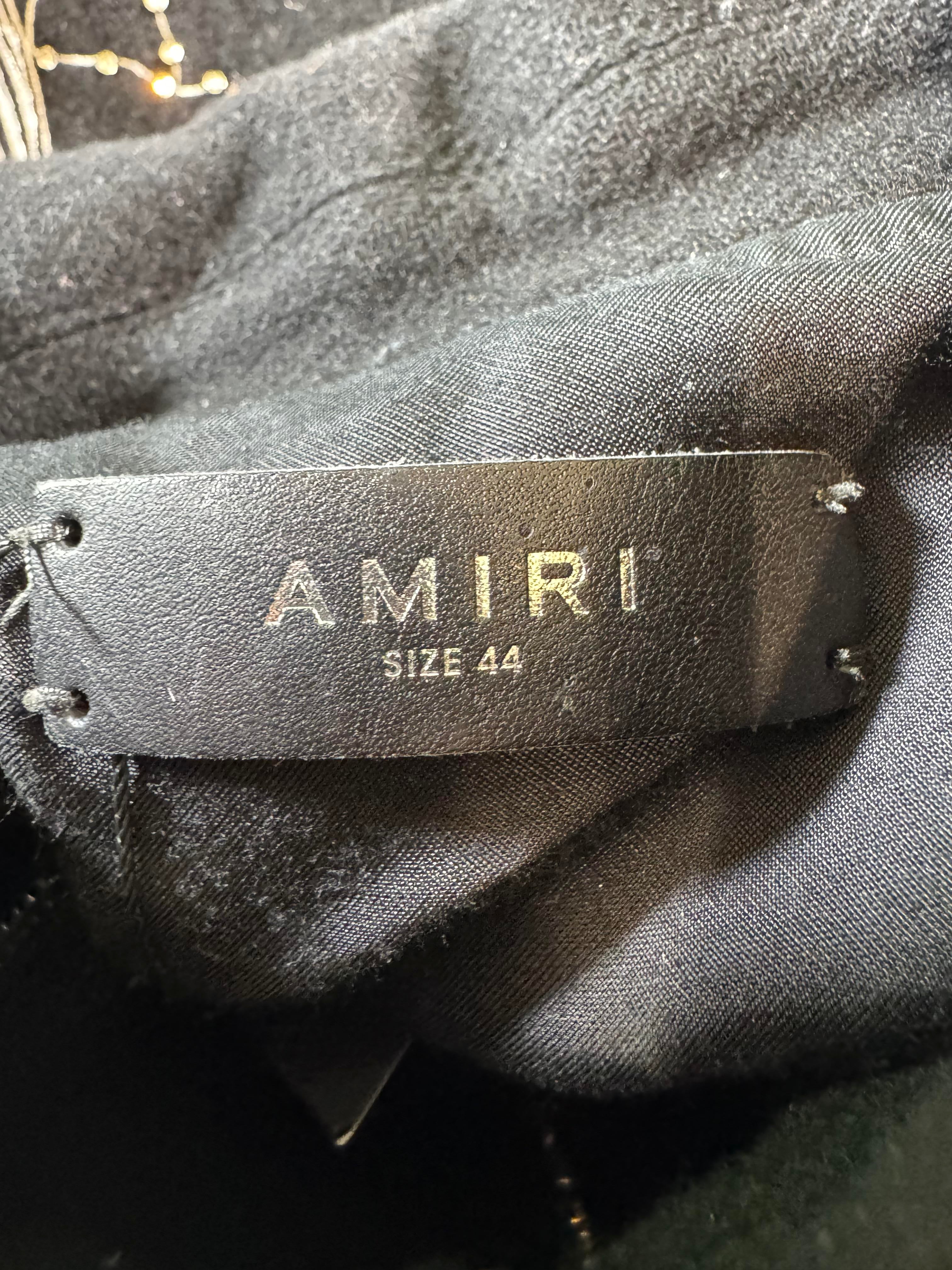 Amiri Rhinestone Cherub Black Varsity Jacket