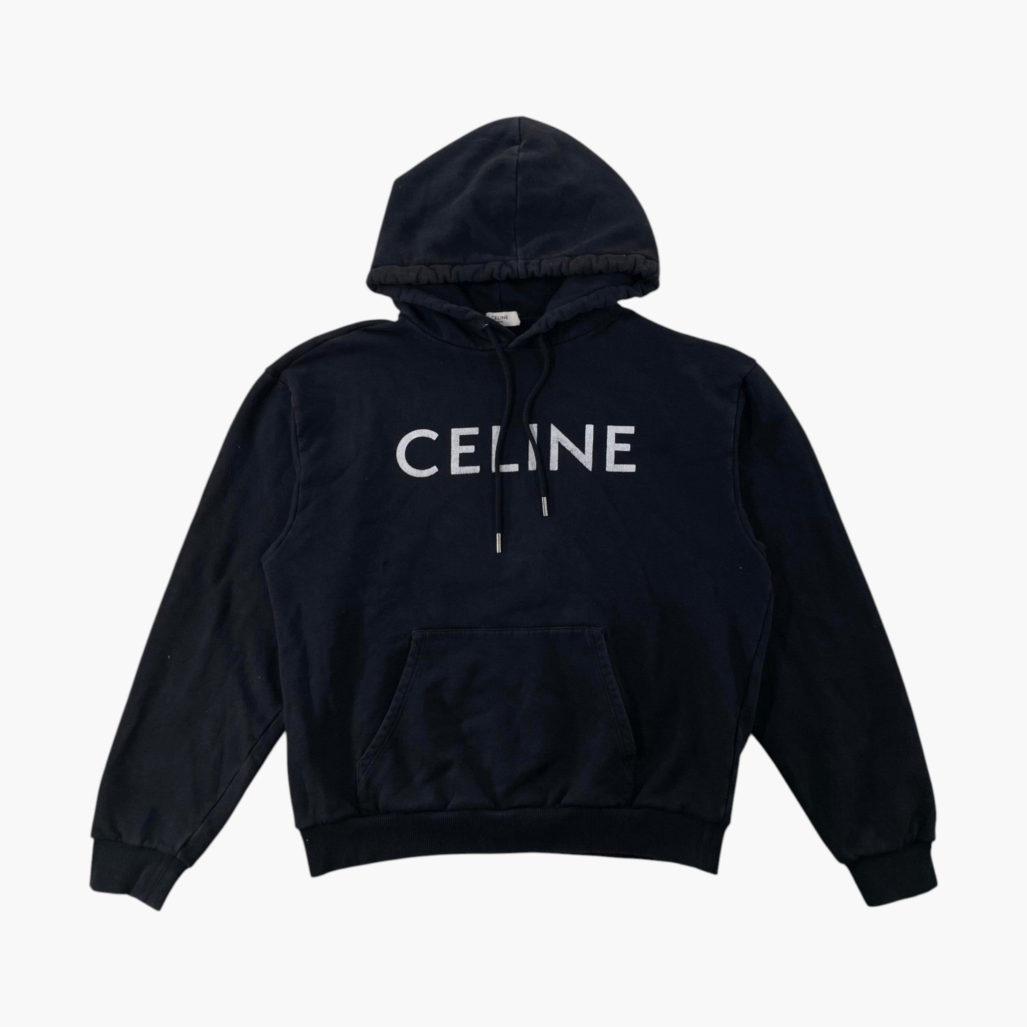 Celine Chest Logo Pullover Black & White Hoodie