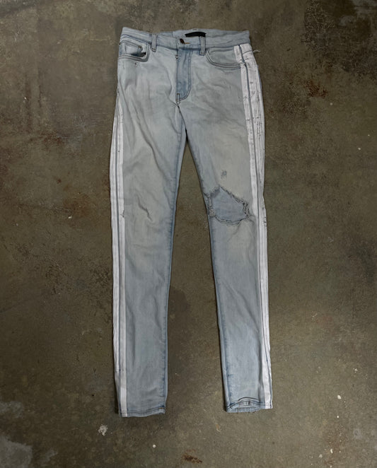 Amiri Jeans Lightwash White Stripe Jeans Used 28