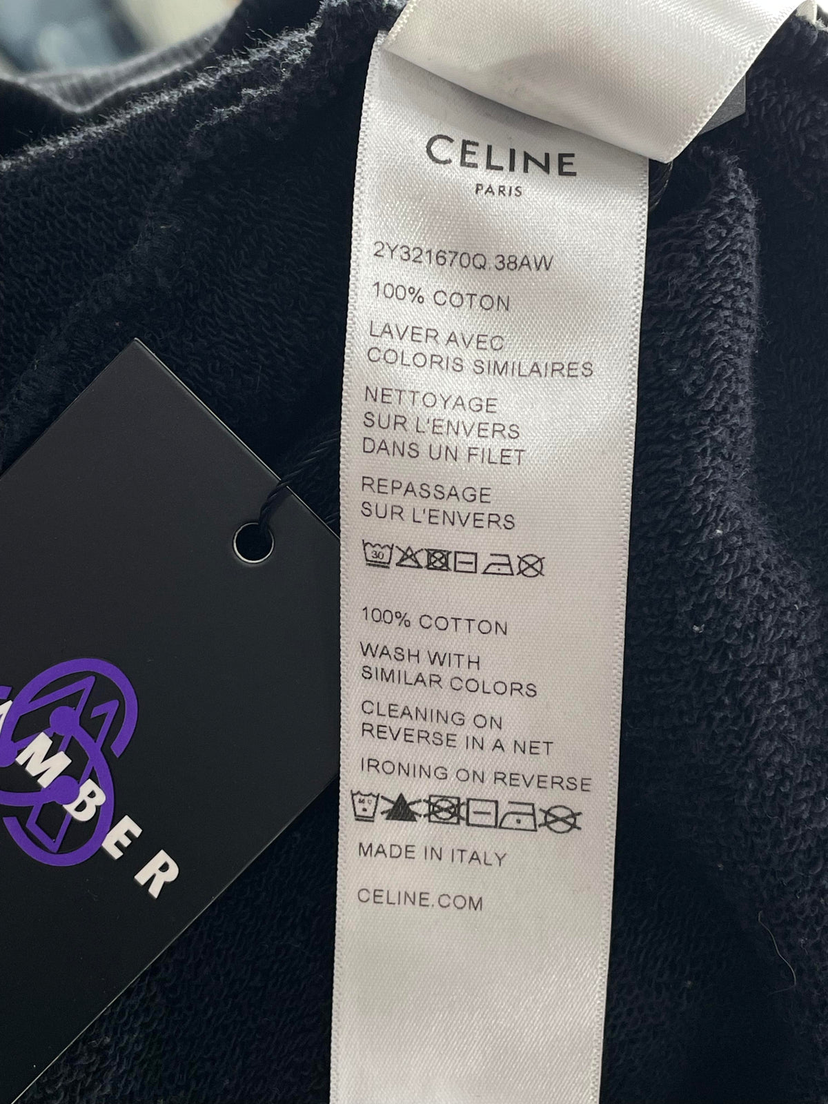 Celine Chest Logo Pullover Black & White Hoodie