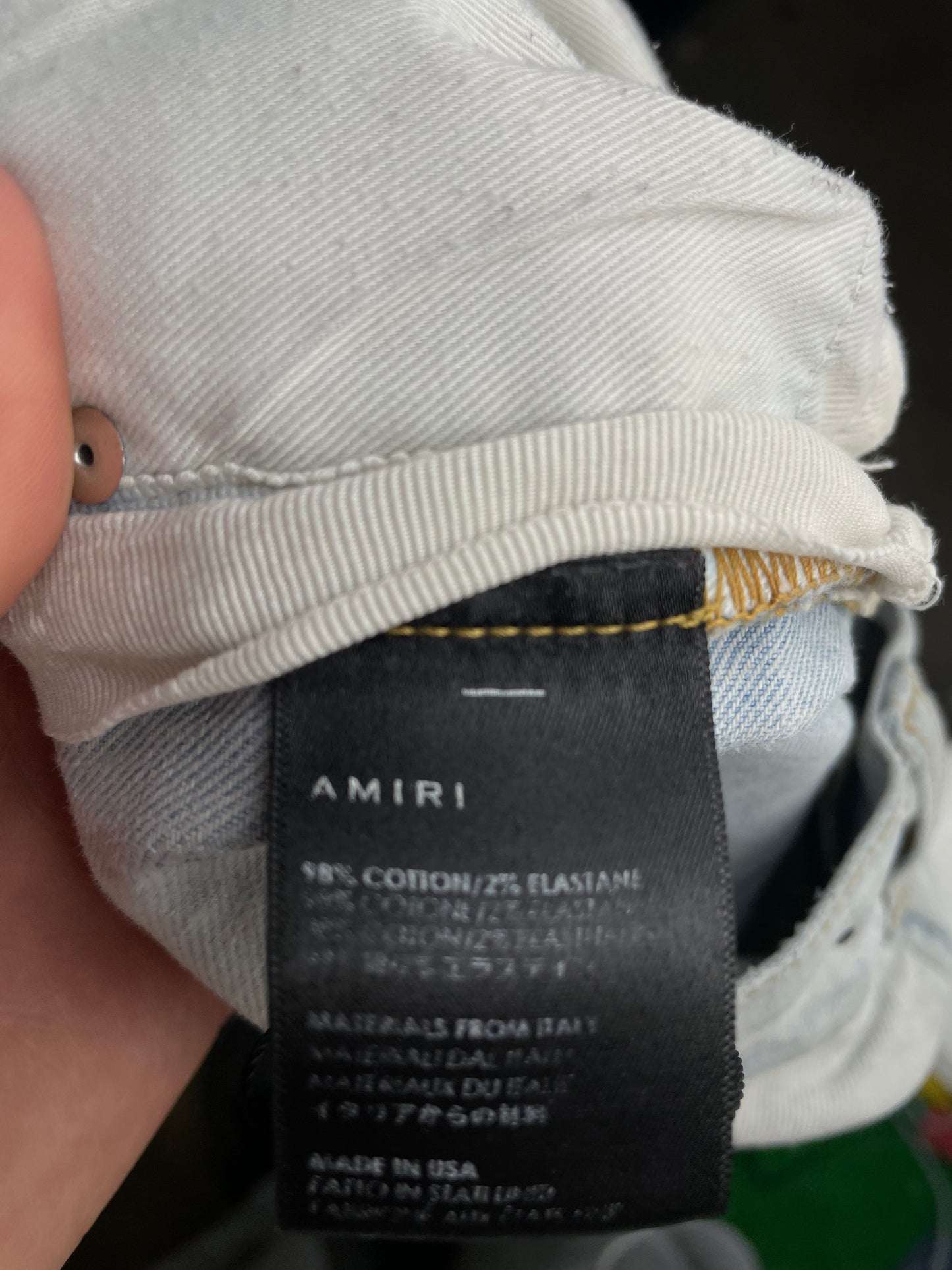 Amiri Jeans Lightwash White Stripe Jeans Used 28