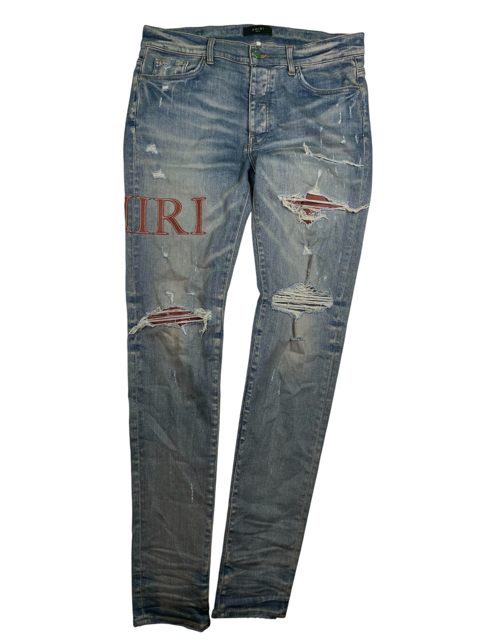 Amiri Side Logo Light Wash Clay Jeans