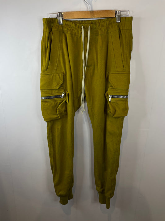 Rick Owens Mustard Cargo Sweatpants