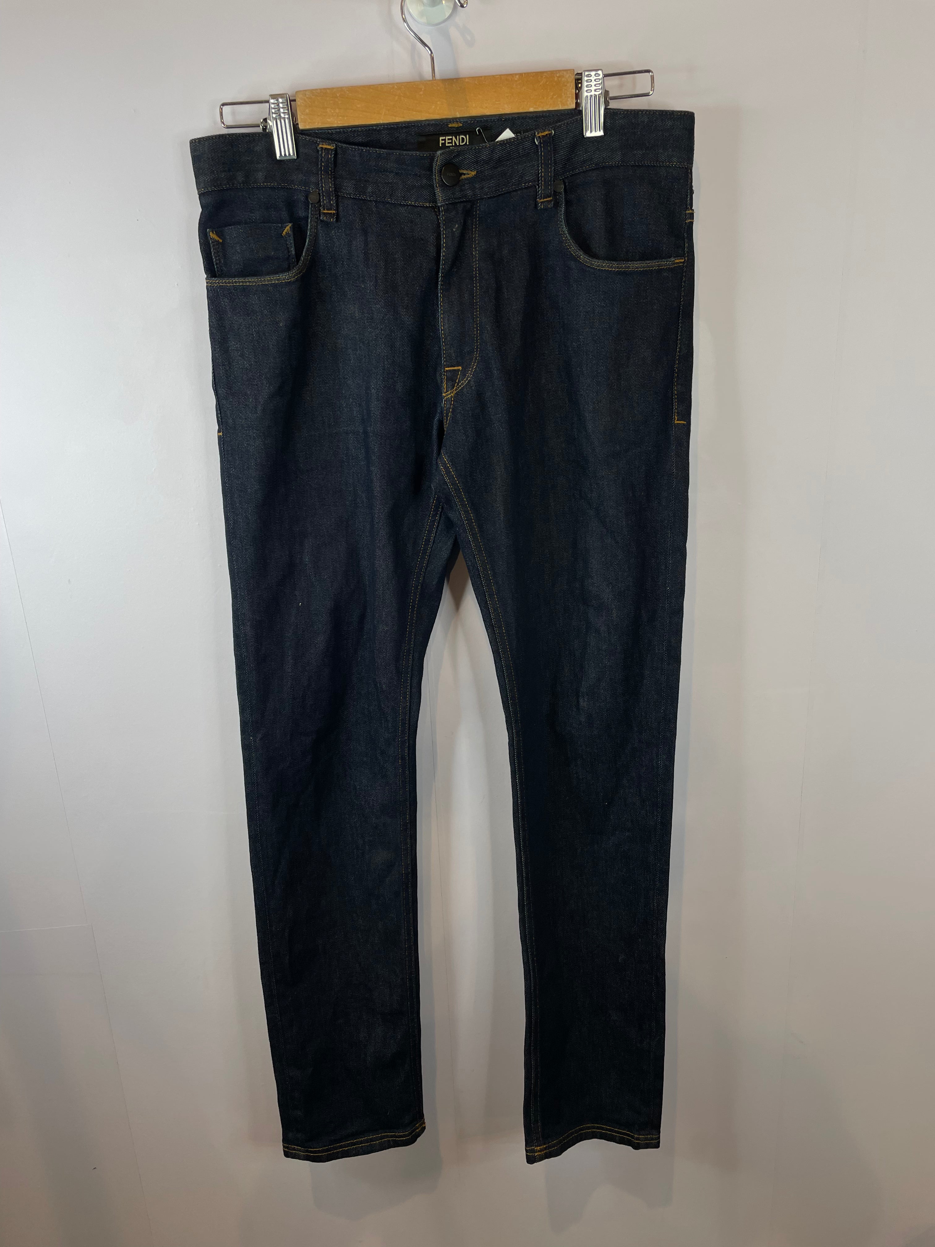Fendi Pocket Logo Selvedge Blue Jeans