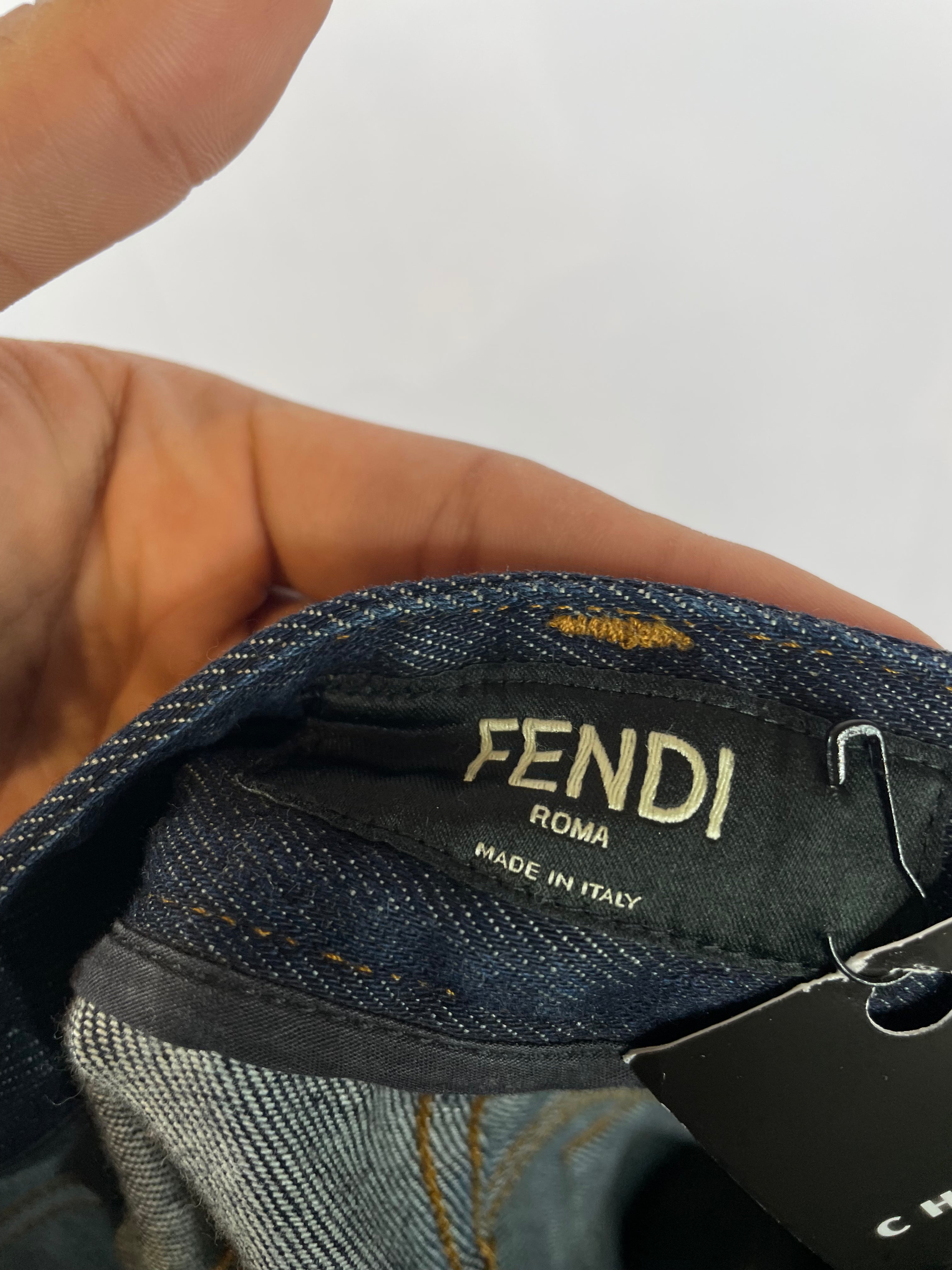 Fendi Pocket Logo Selvedge Blue Jeans