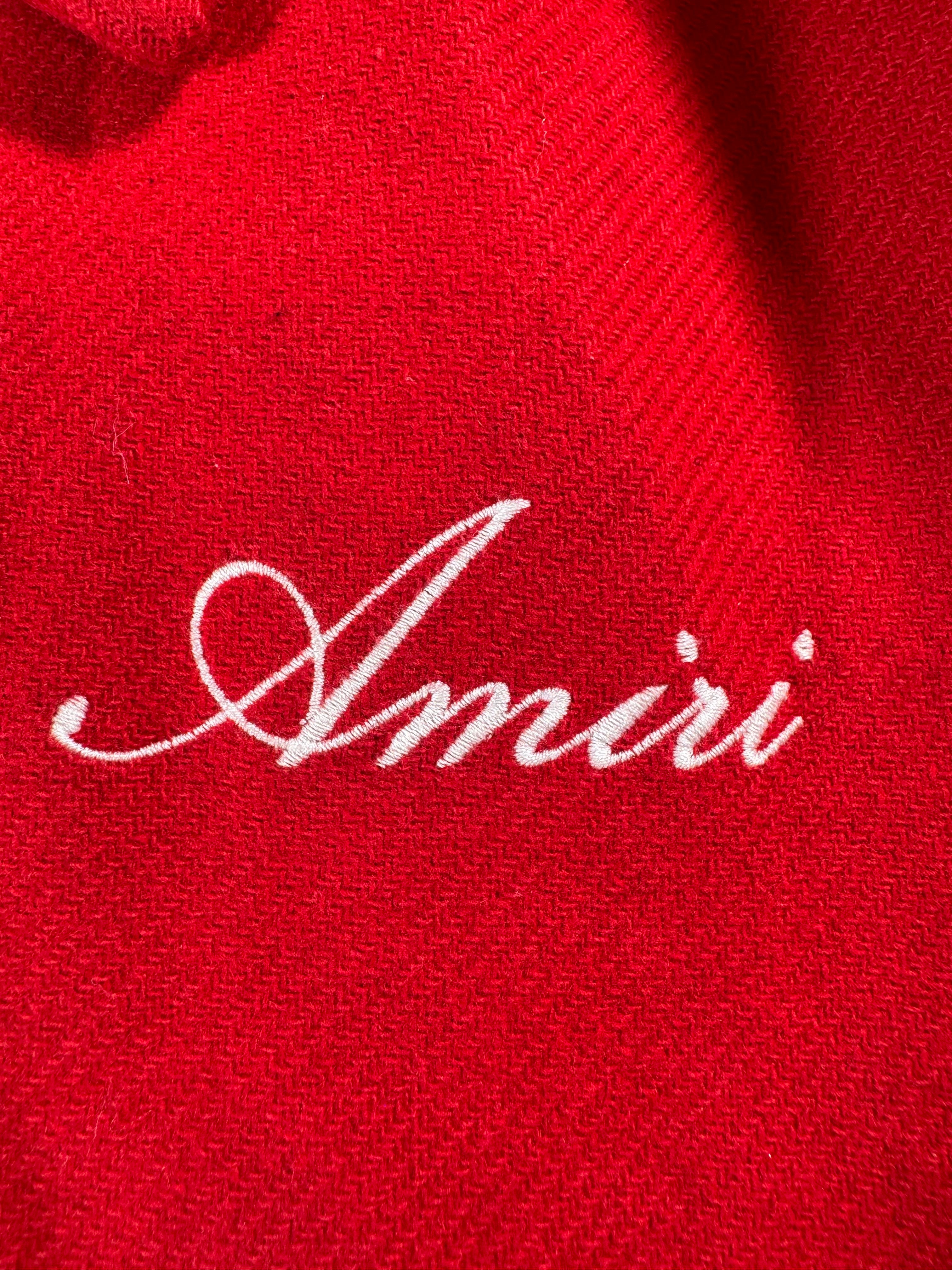 Amiri Bone Black & Red Varsity Jacket