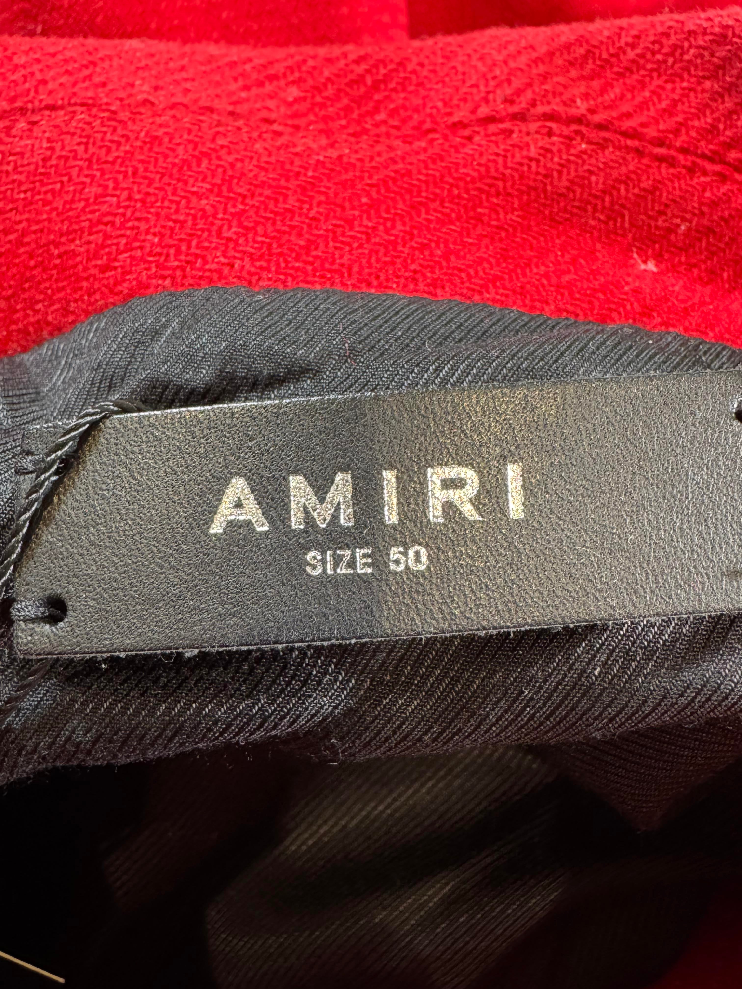 Amiri Bone Black & Red Varsity Jacket