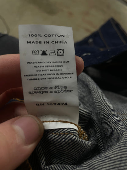 Sp5der Yellow Beluga Indigo Denim  New With Tags 30
