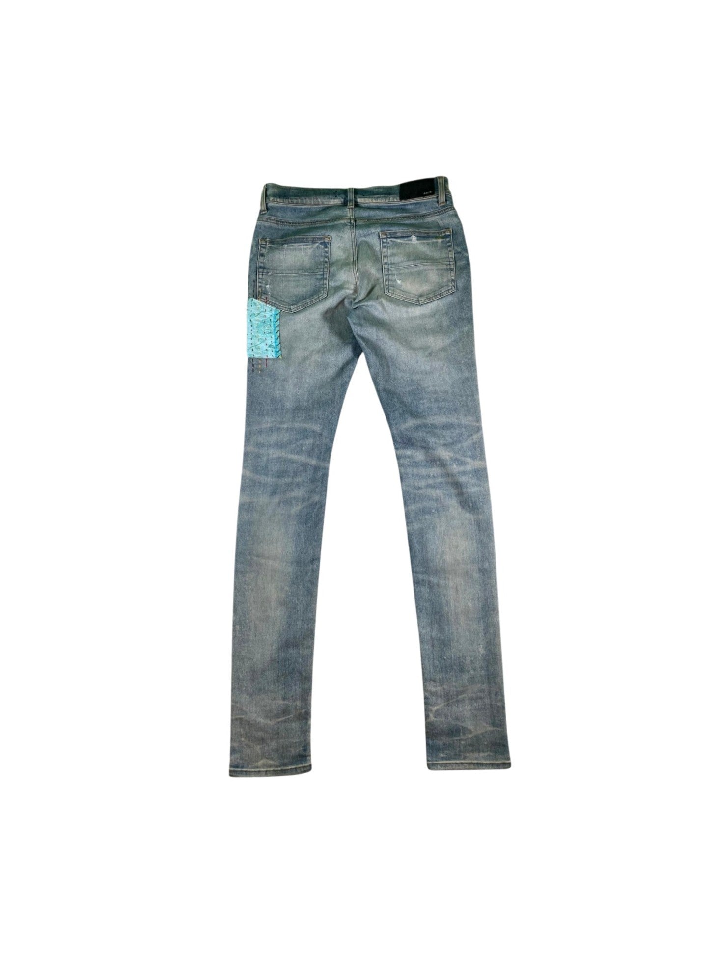 Amiri Quilted Patch Light Wash Jeans