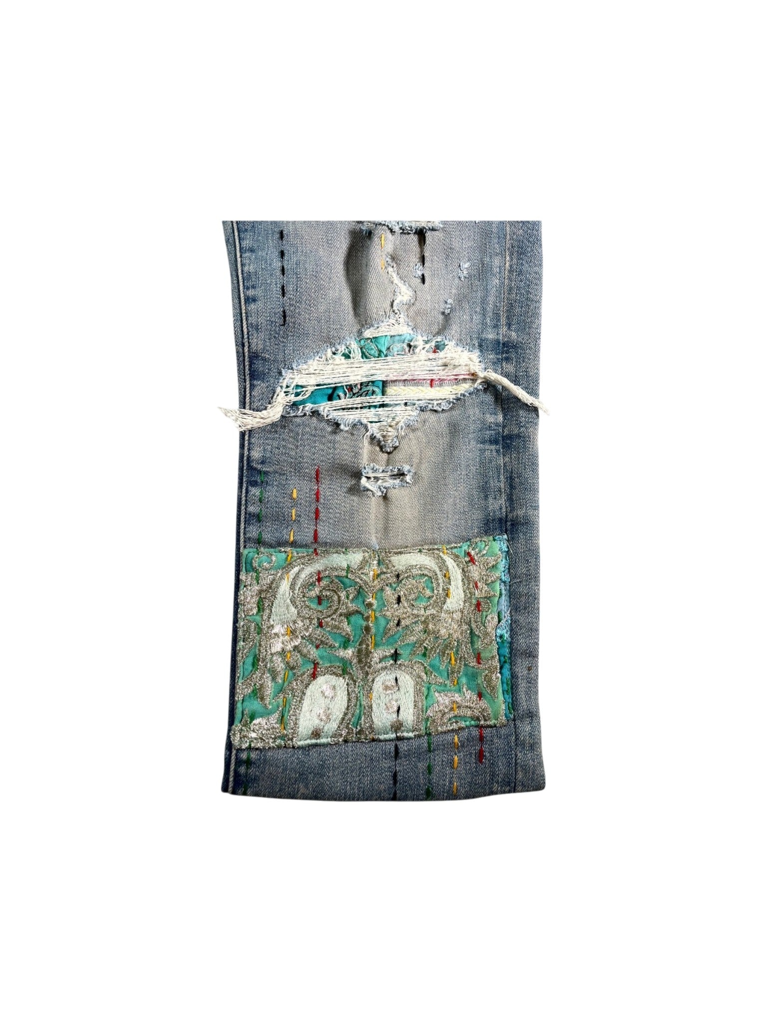 Amiri Quilted Patch Light Wash Jeans