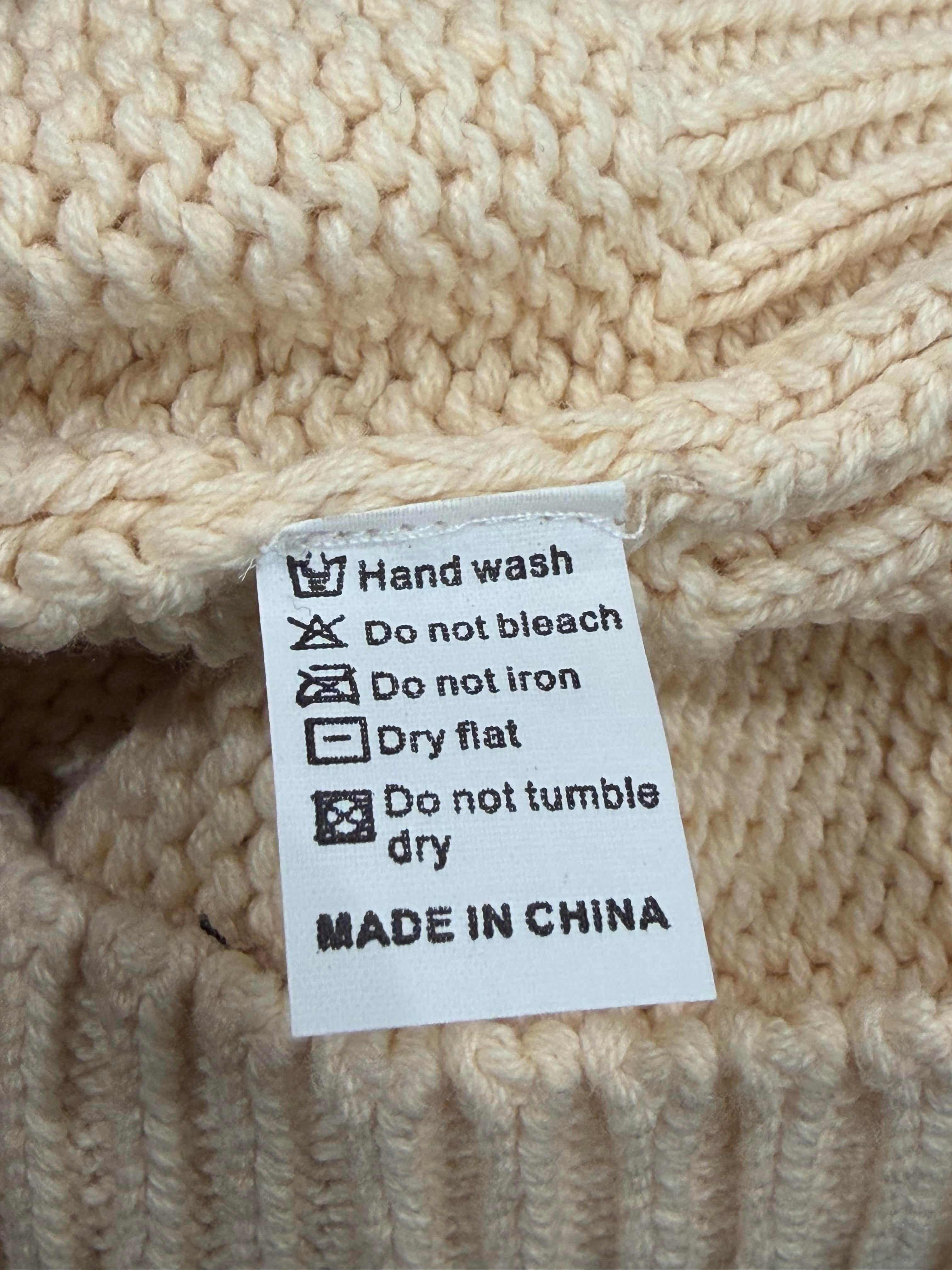 Vale Cream Knit Zip Up Sweater