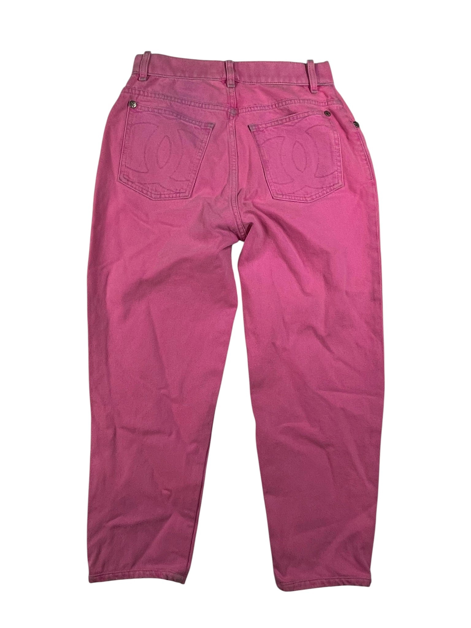 Chanel 'Pocket Stitched Logo' Pink Jeans