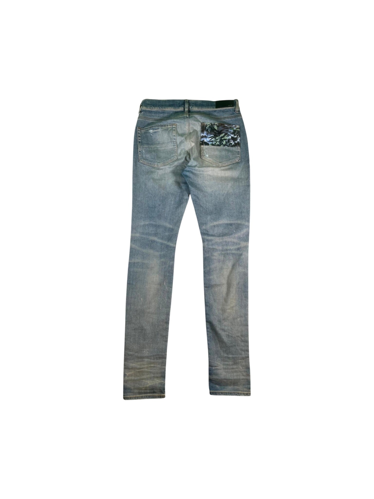 Amiri "Star Hawaii Patchwork" Light Wash Jeans