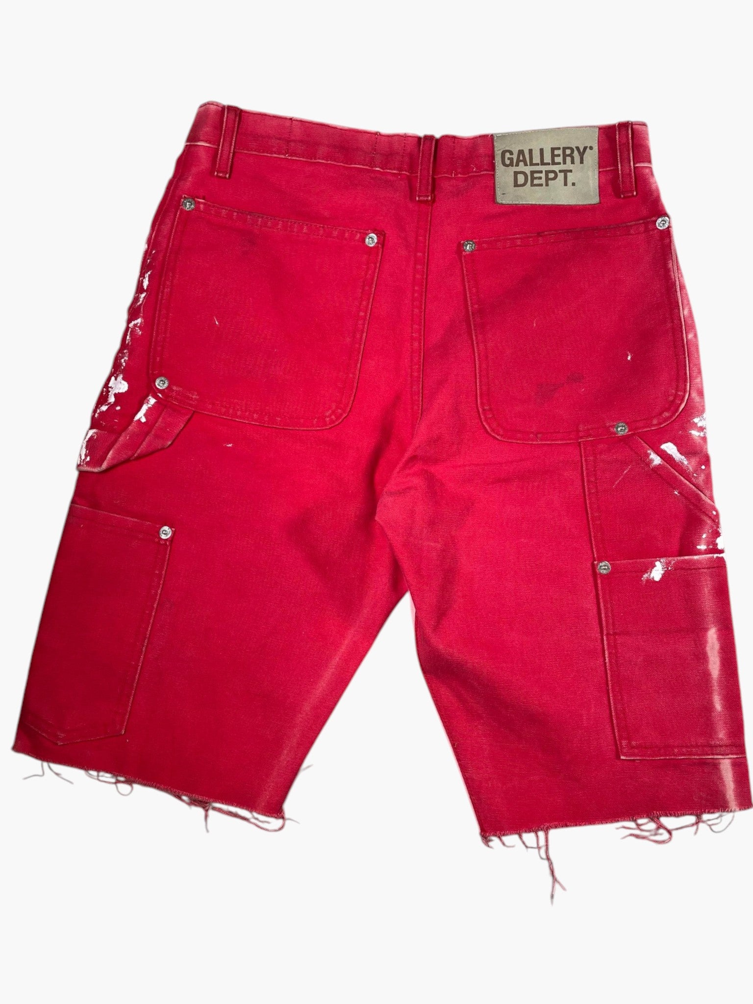 Gallery Dept Carpenter Paint Splatter Red Jean Shorts