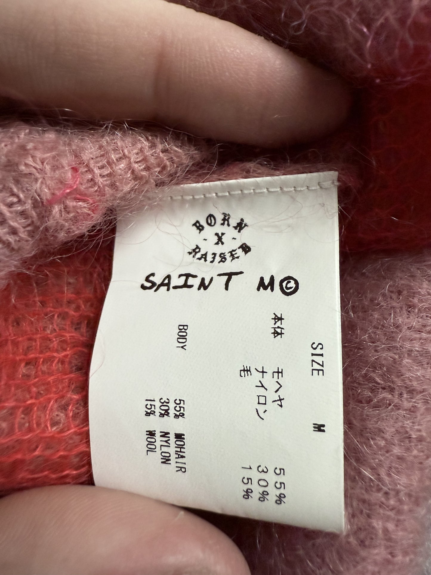 Saint Michael Born n Raised Clown Knit Sweater Pink Medium NWT