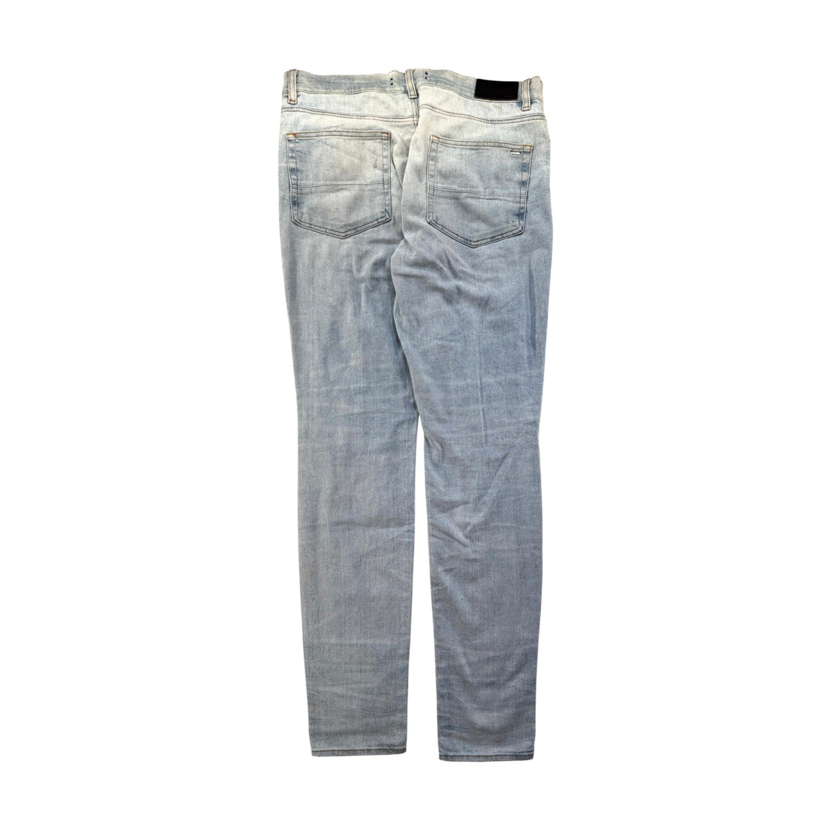 Amiri "MX1" Leather Patch Light Wash & White Jeans