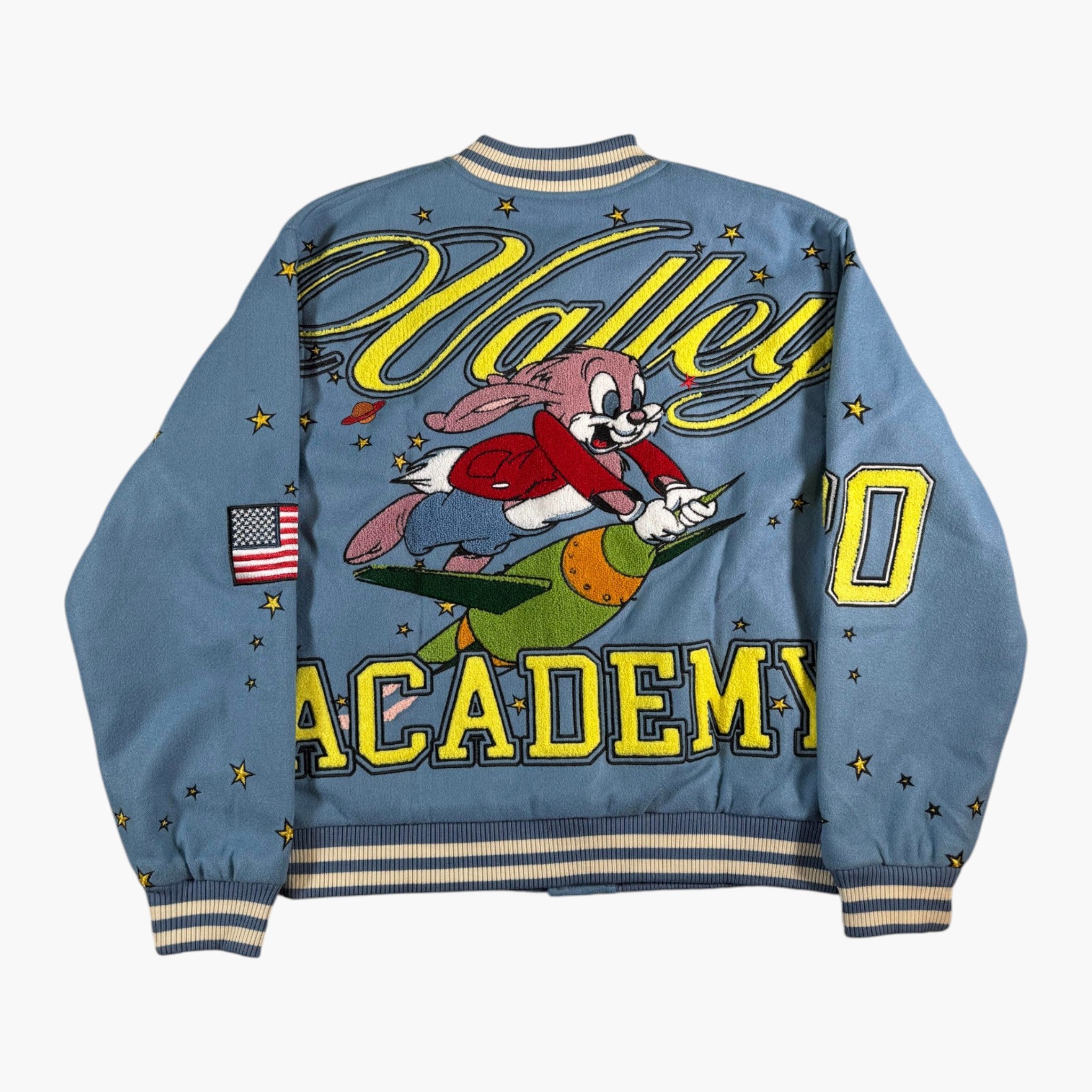 Vale Skyhigh Baby Blue Varsity Jacket