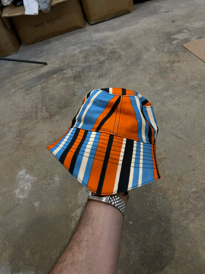 Prada Bucket Hat Orange Multi New Small With Tags