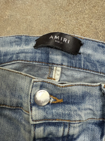 Amiri MX2 Light Wash White Paisley Patch Used 31
