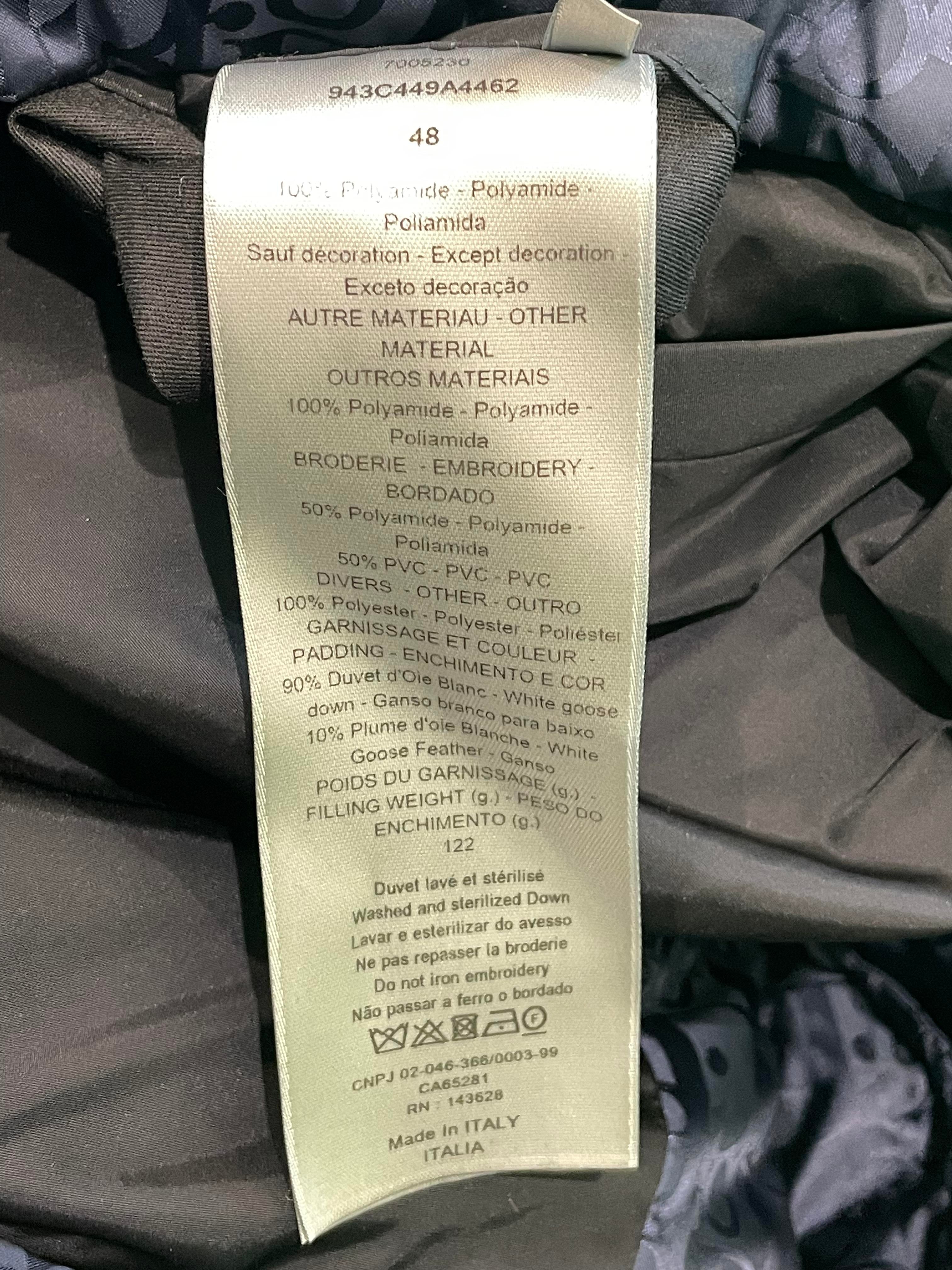 Dior "Oblique" Blue Puffer Coat