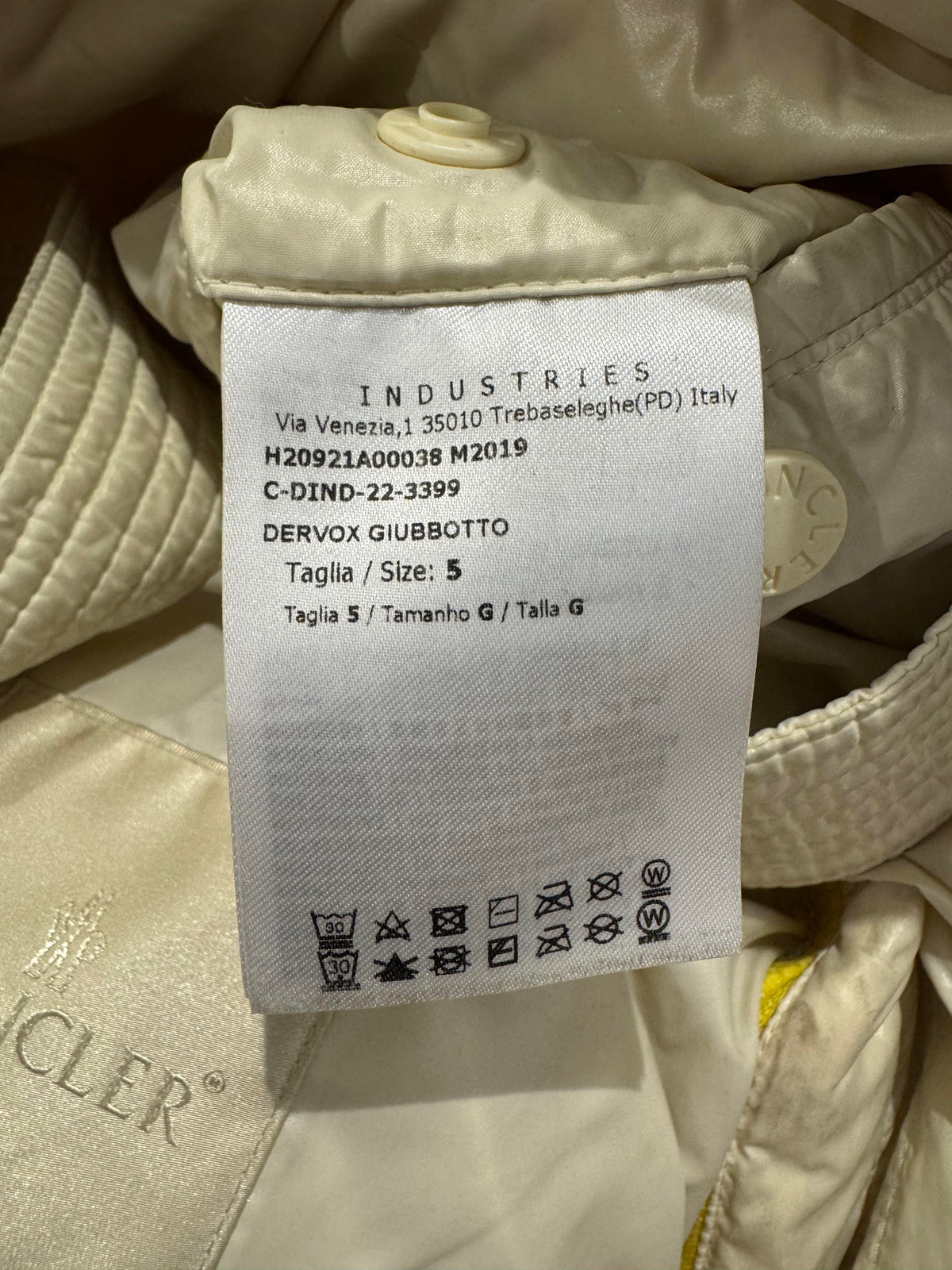 Moncler Dervox Giubbotto Yellow Puffer Jacket
