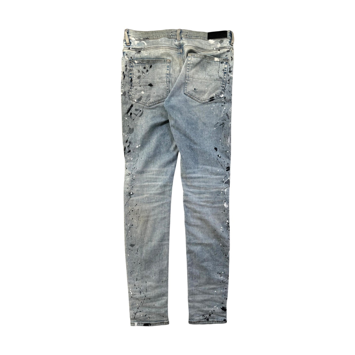 Amiri "MX1" Denim Paint Splatter Light Wash Jeans