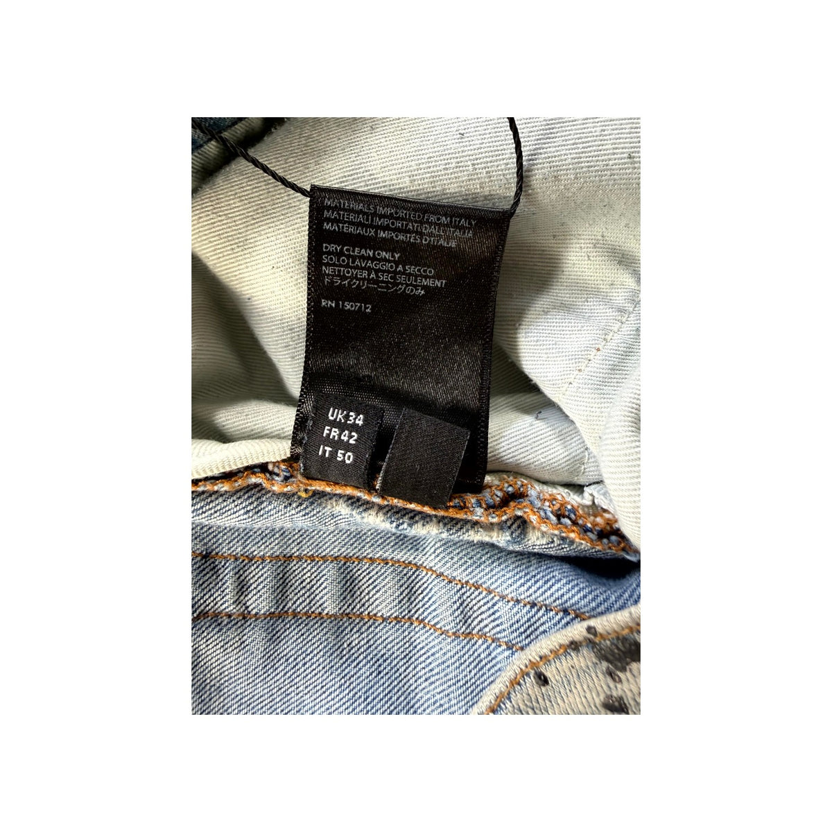 Amiri "MX1" Denim Paint Splatter Light Wash Jeans