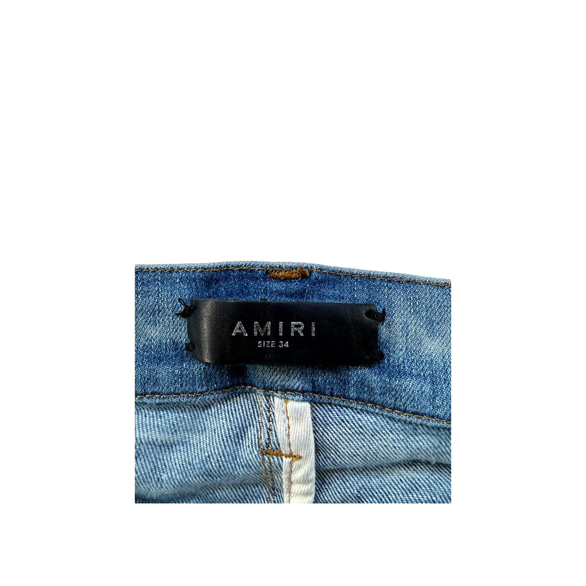 Amiri "MX2" Patch Light Wash, Yellow & Brown Jeans