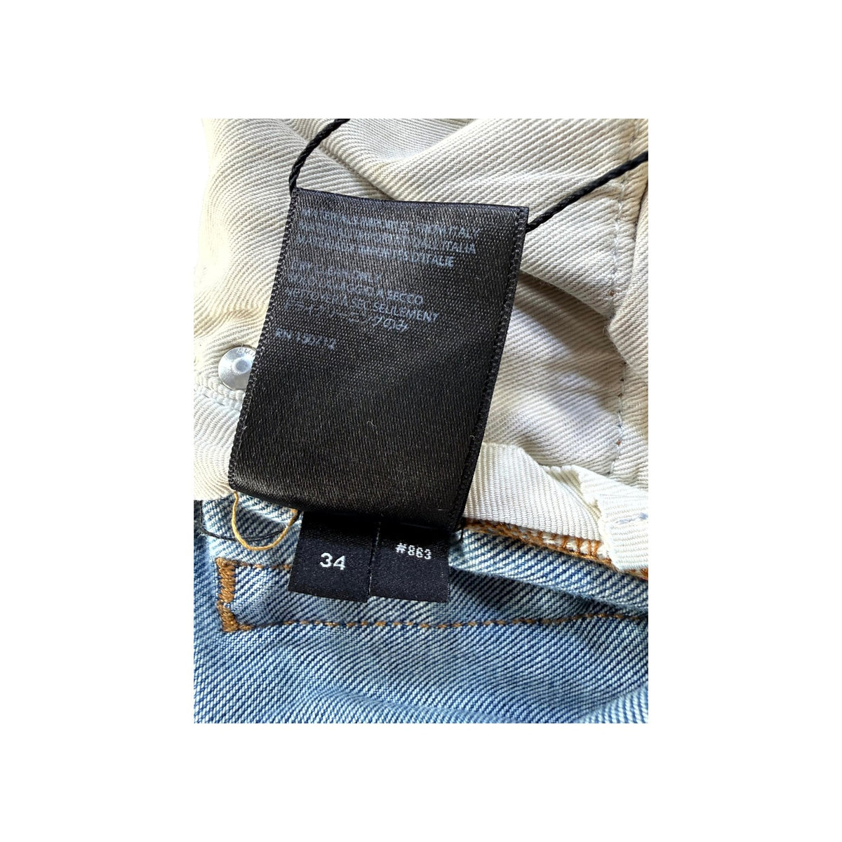 Amiri "MX2" Patch Light Wash, Yellow & Brown Jeans