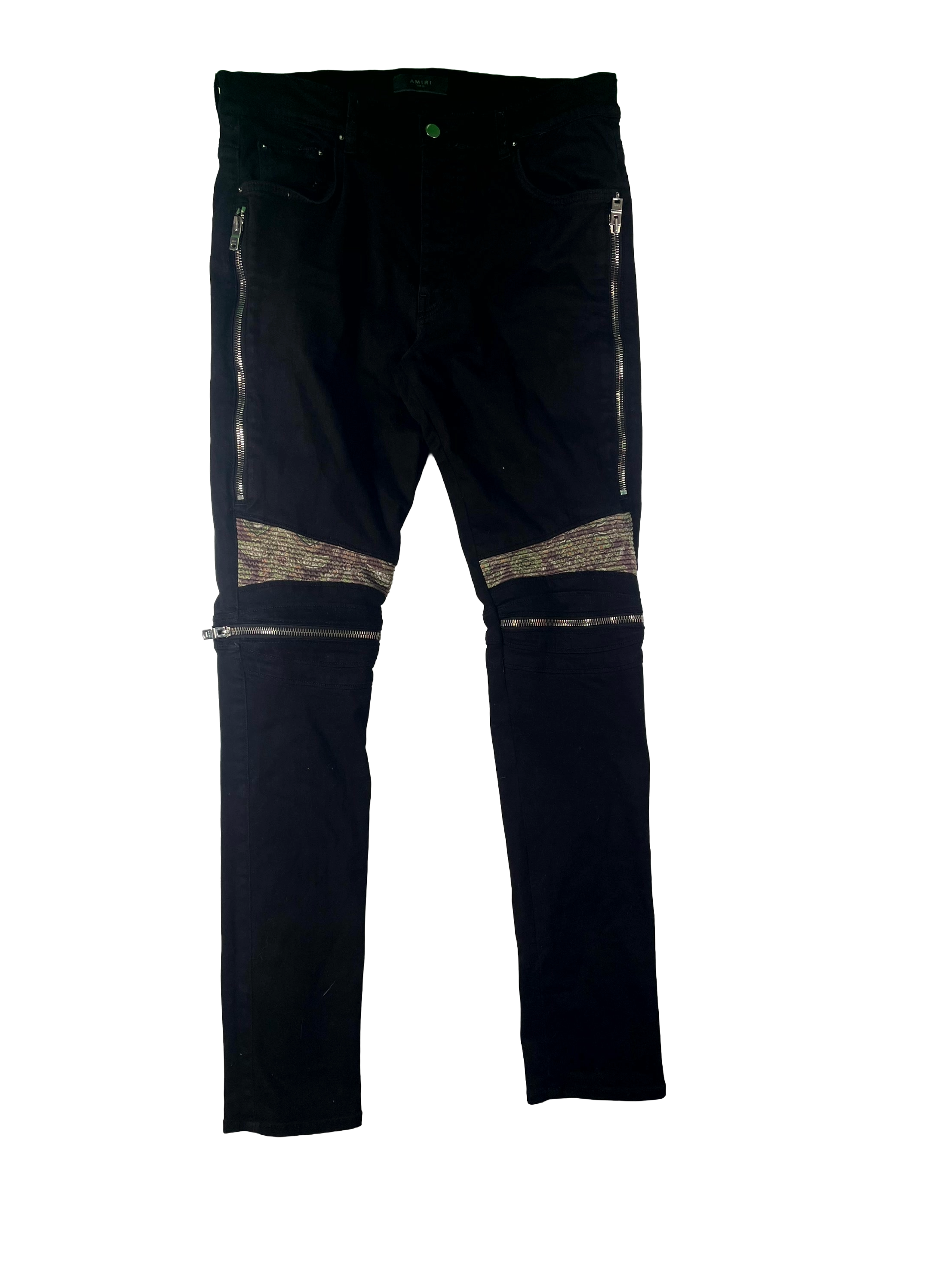 Amiri MX2 Floral Black, Green & Brown Jeans