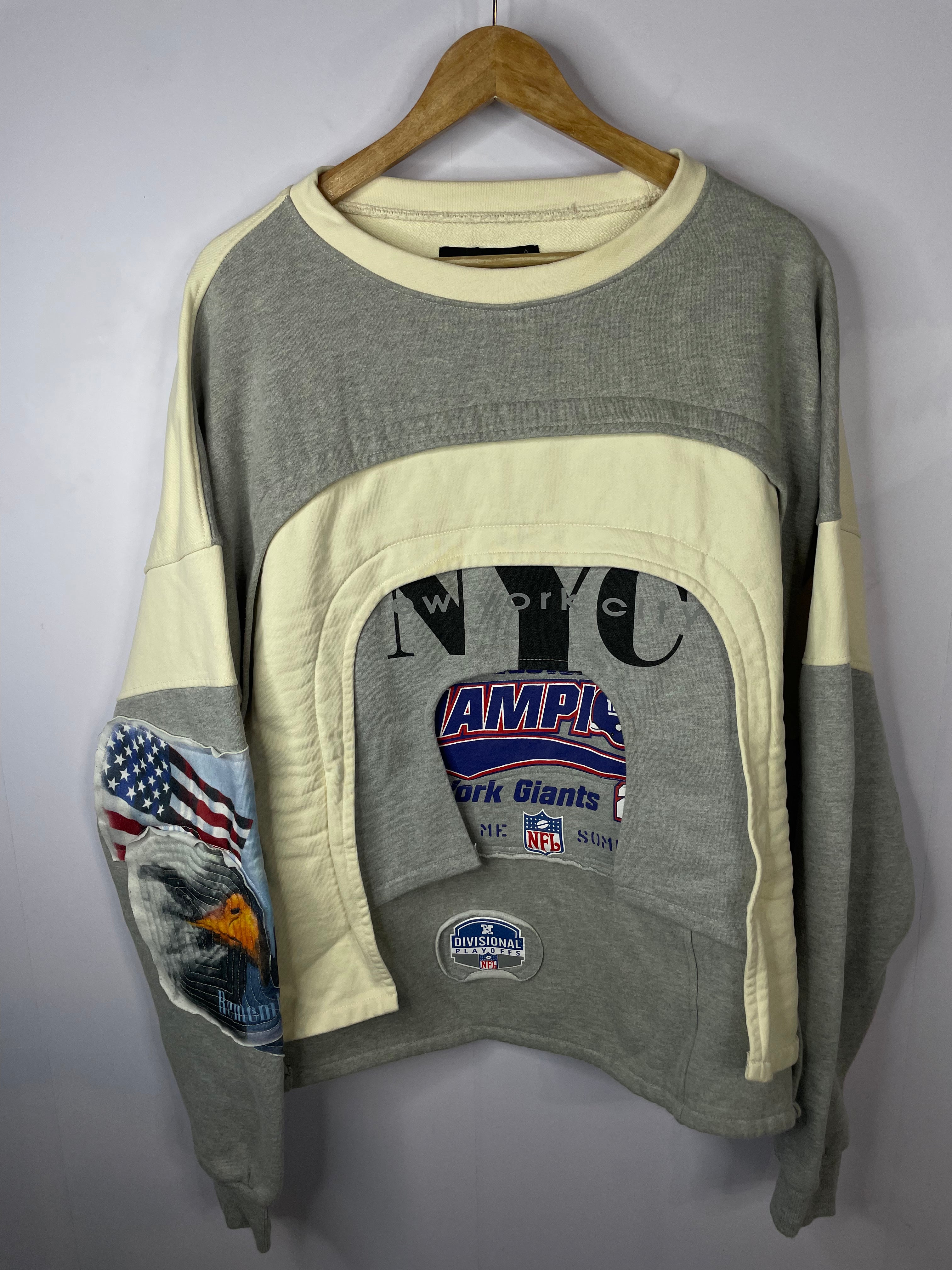 WDW Arched Collage Grey & Cream Crewneck
