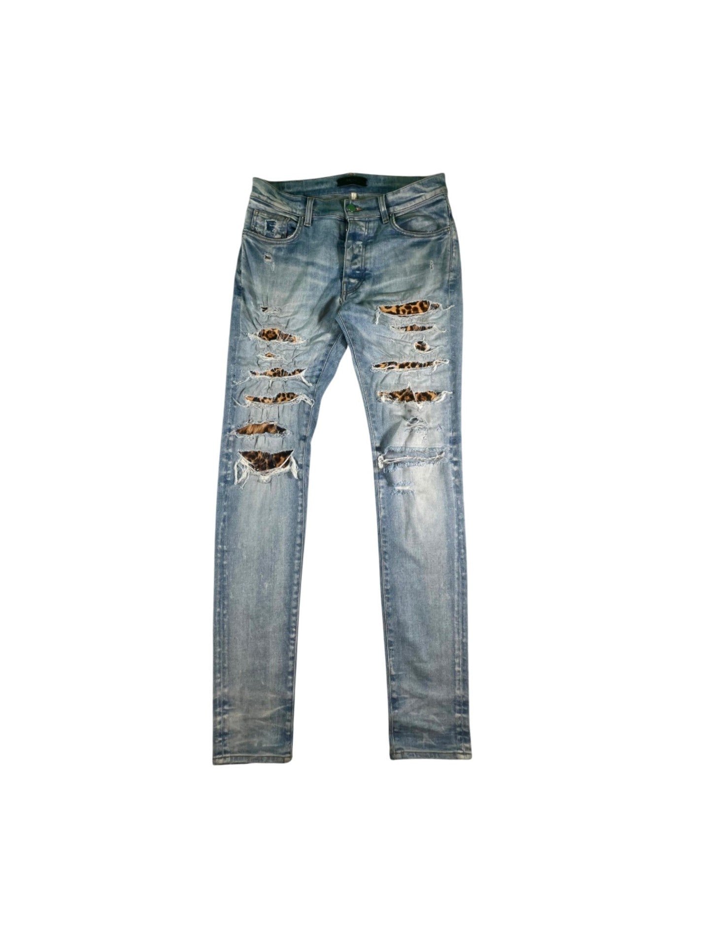 Amiri Cheetah Thrasher Light Wash Jeans