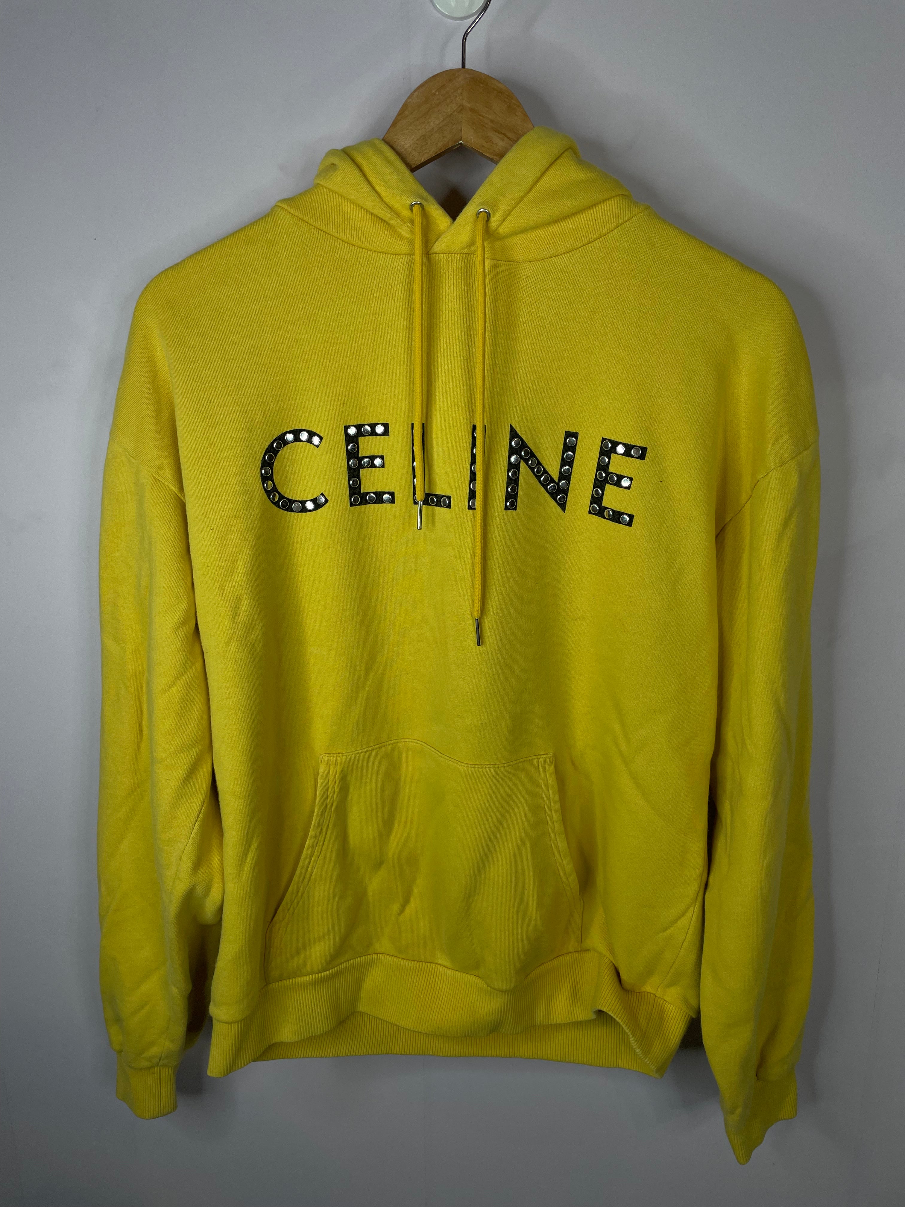 Celine Core Logo Studded Yellow Hoodie