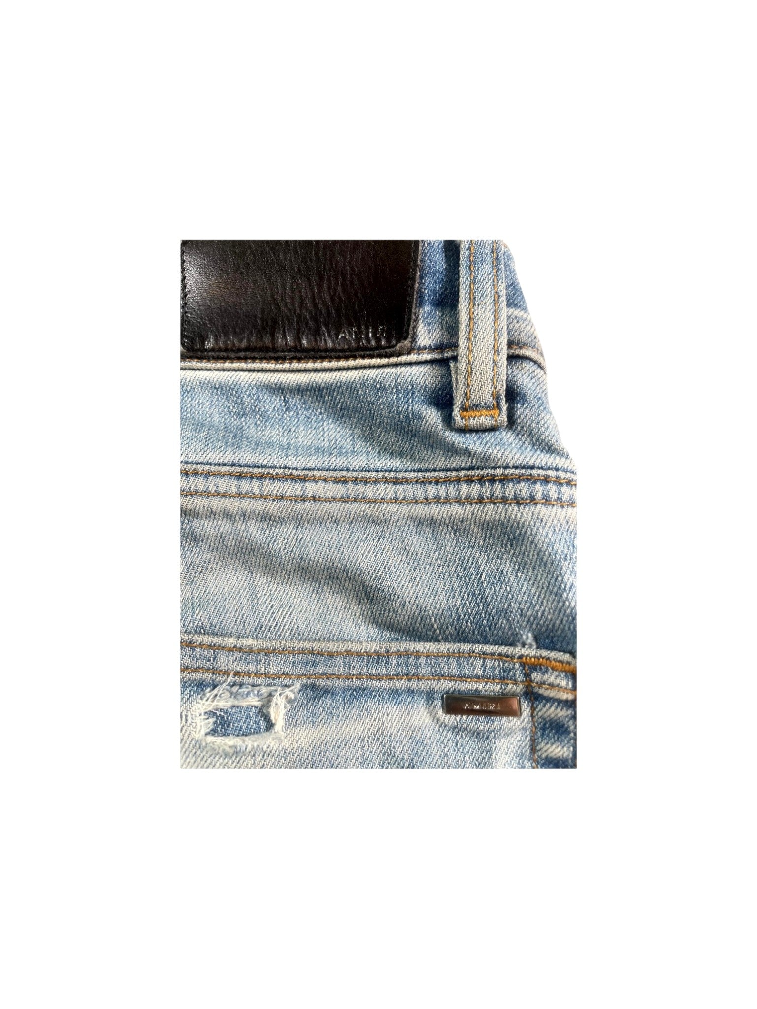 Amiri Cheetah Thrasher Light Wash Jeans