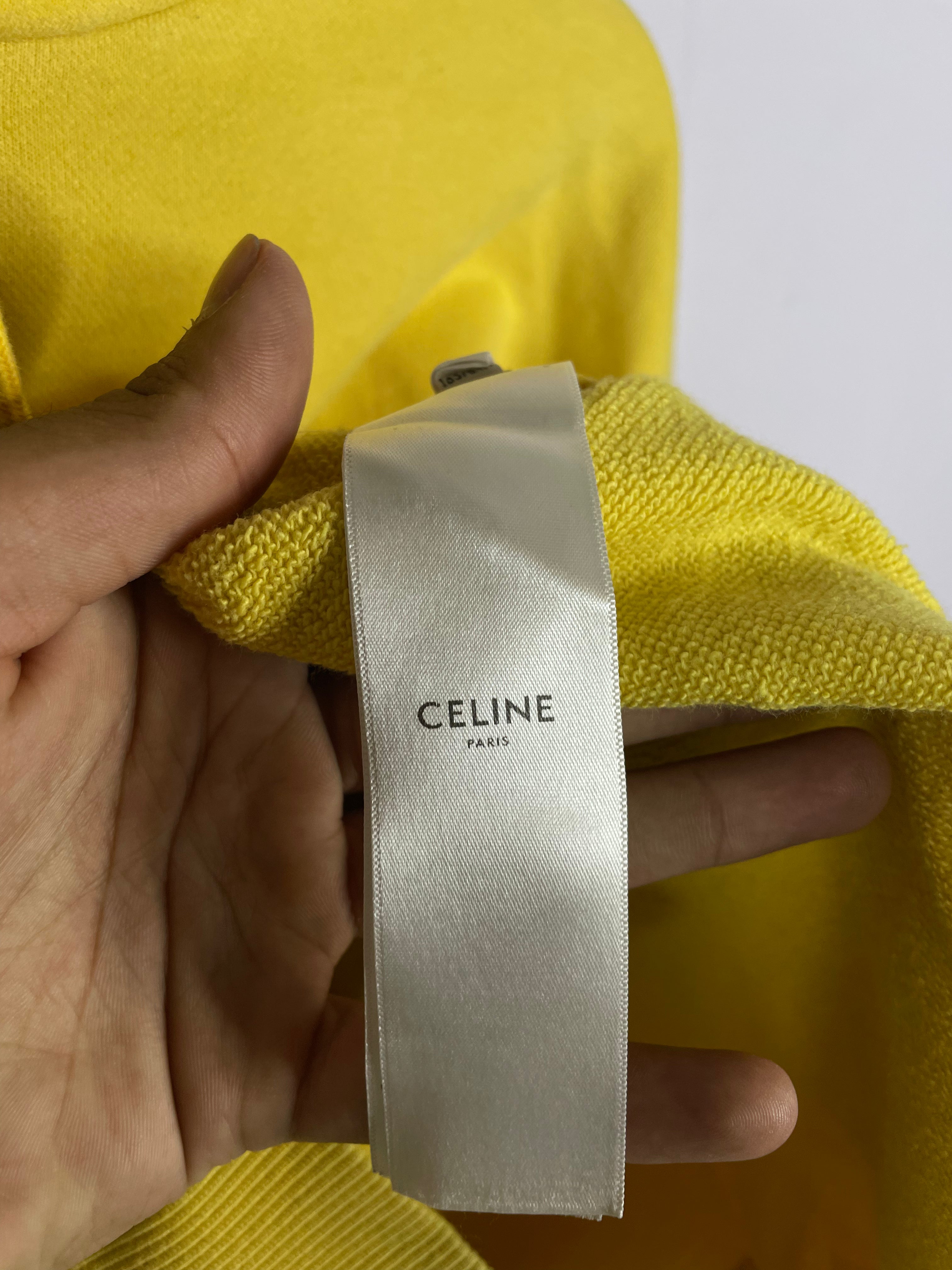 Celine Core Logo Studded Yellow Hoodie