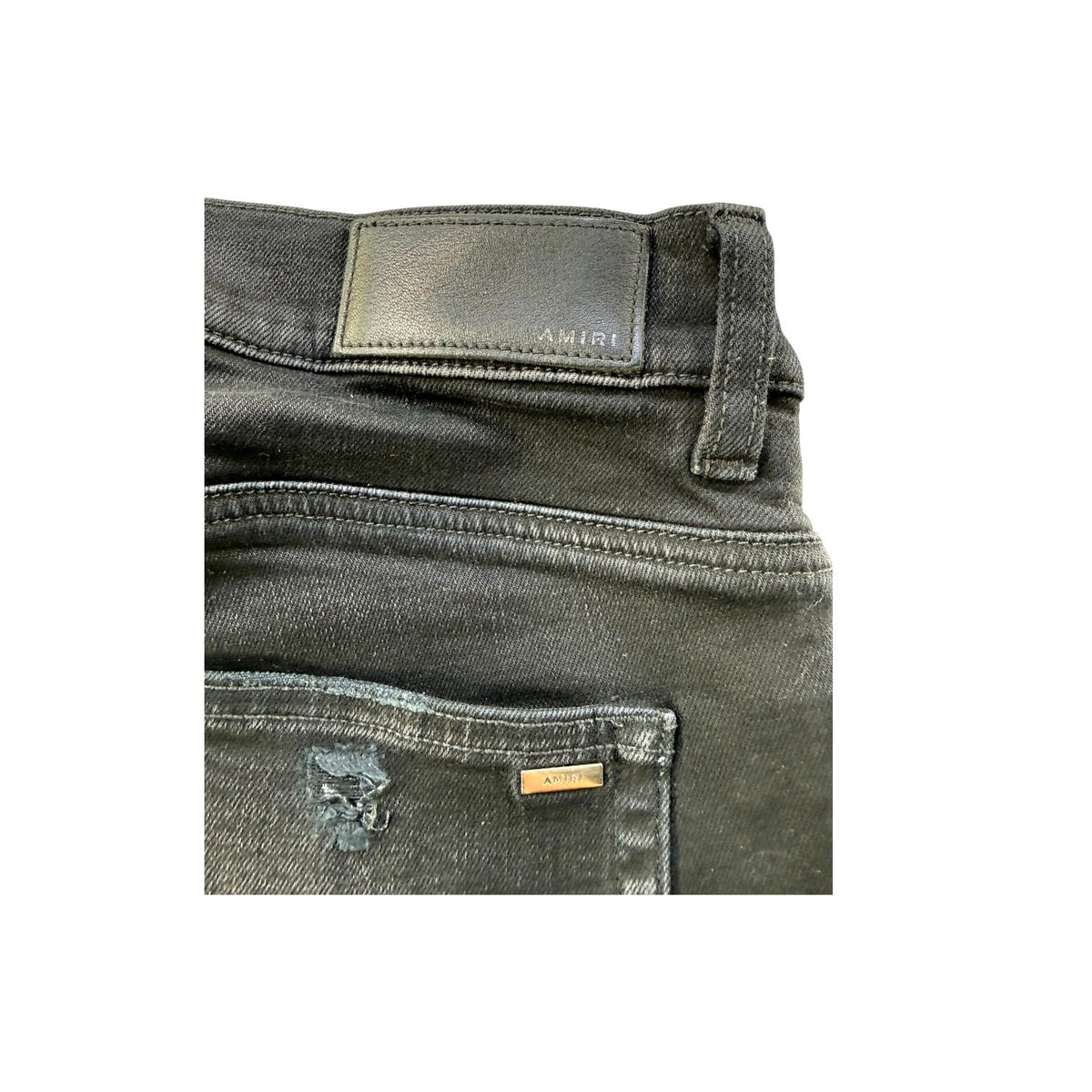 Amiri "MX1" Paisley Patch Black Wash & Brown Jeans