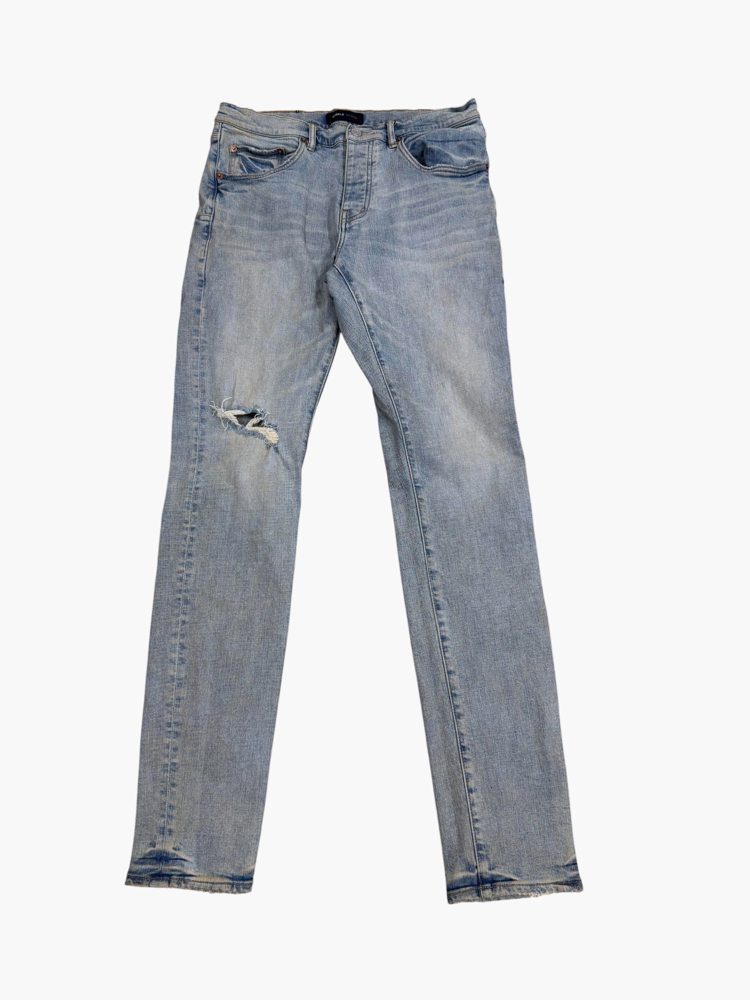 Purple Brand Light Wash Rip Jeans