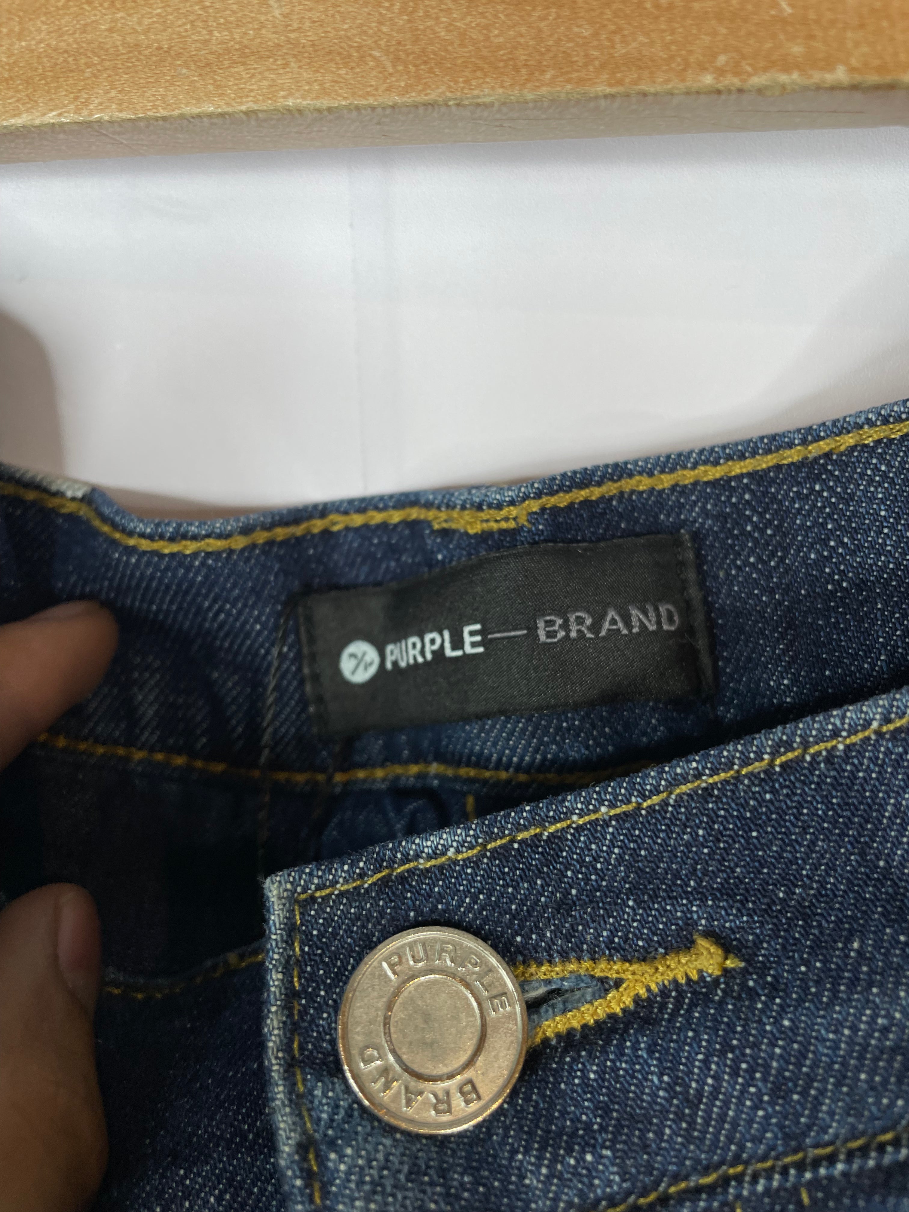 Purple Brand Dark Wash Paint Splatter Jeans