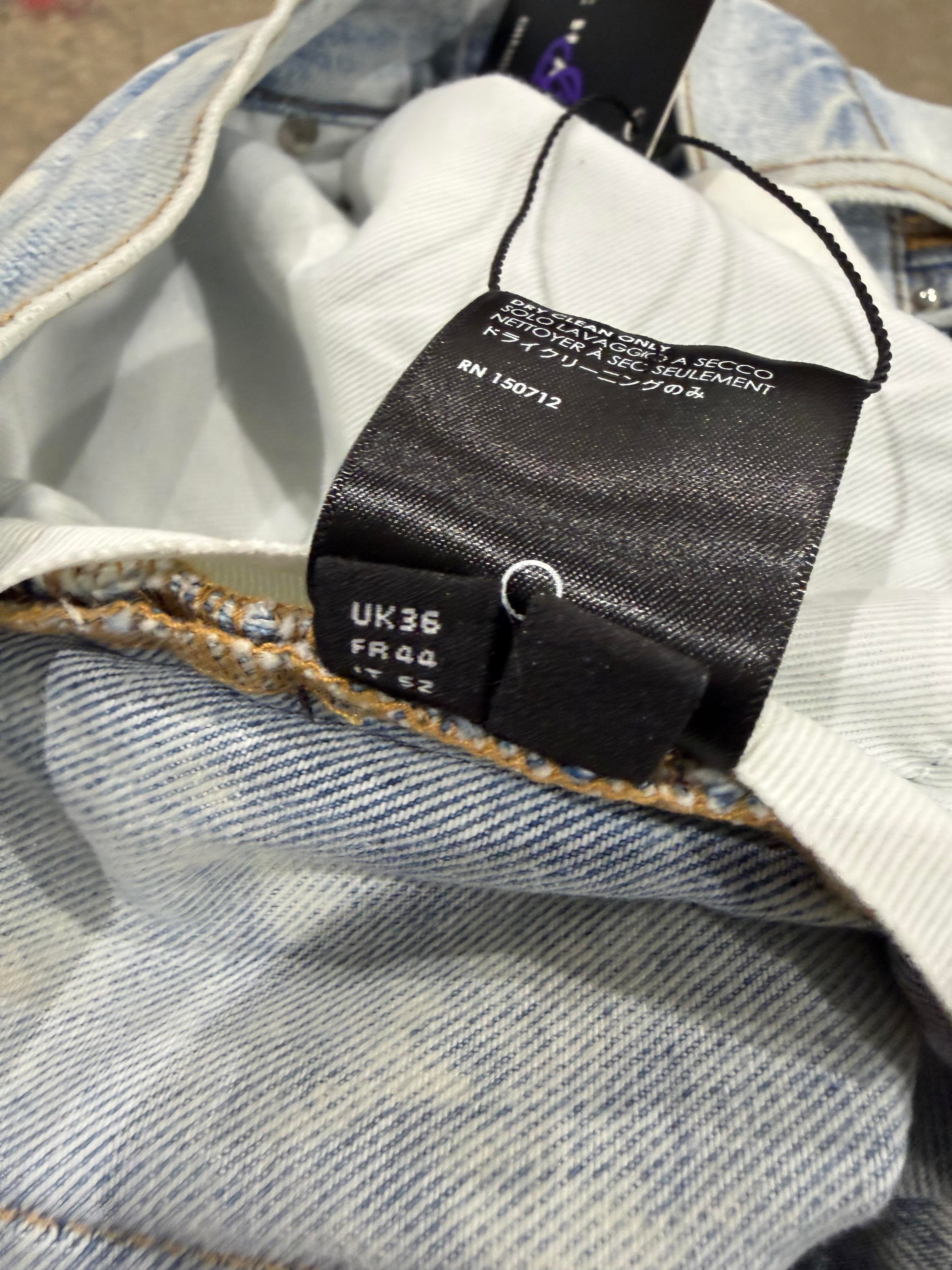 Amiri Bleached Rainbow Crystal Light Wash Jeans