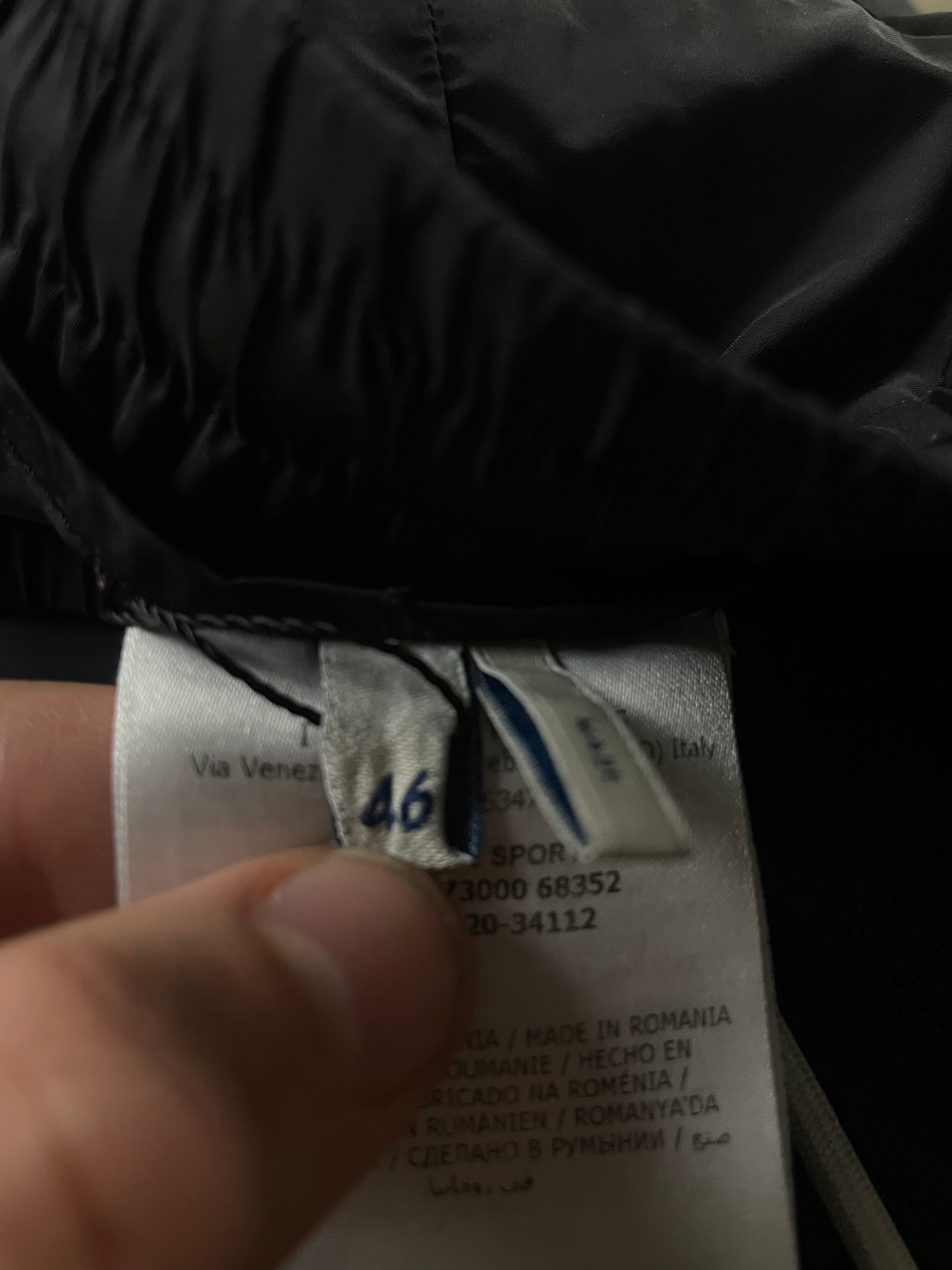 Moncler Track Pants Black White Stripe Used 46 (Small)