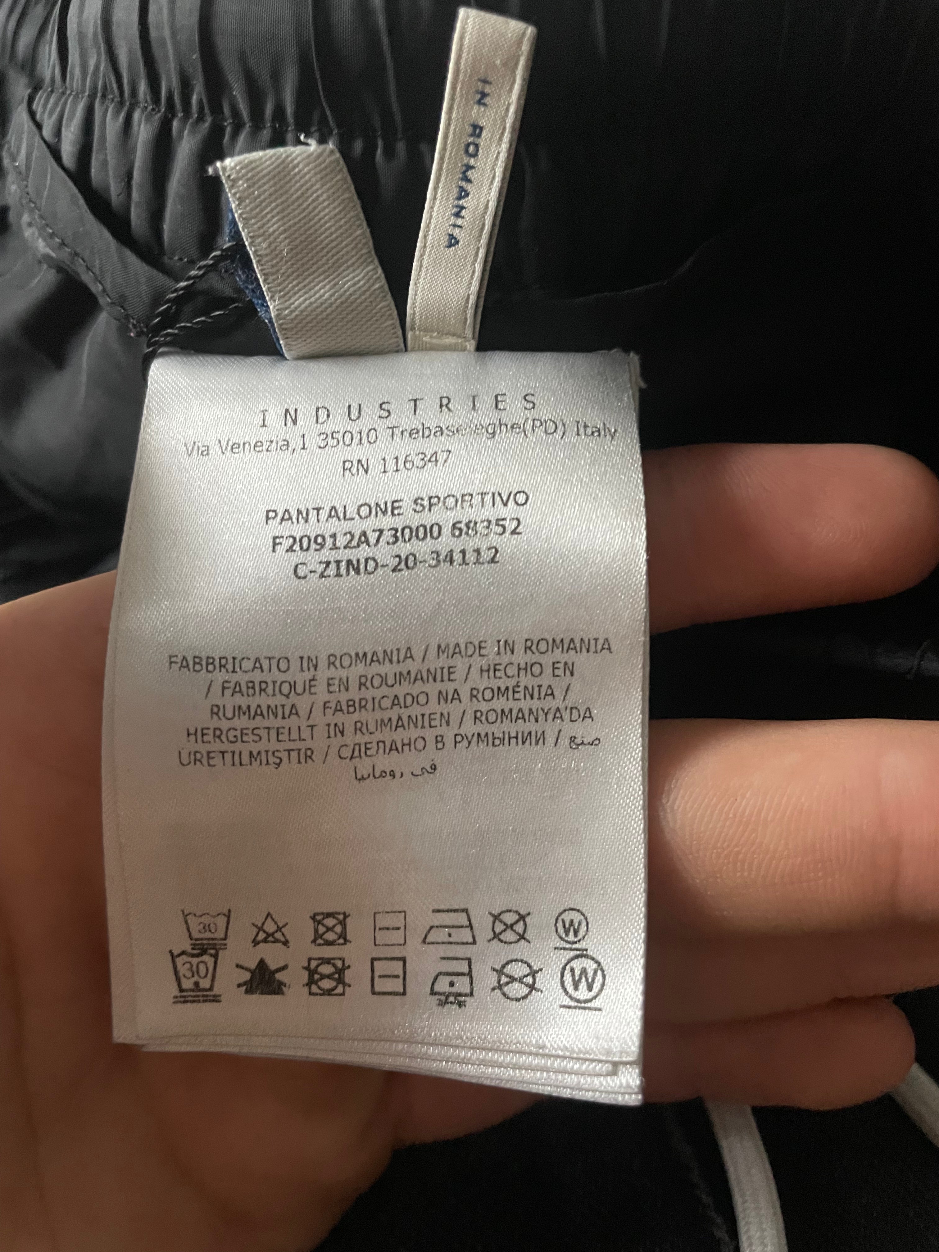 Moncler Track Pants Black White Stripe Used 46 (Small)