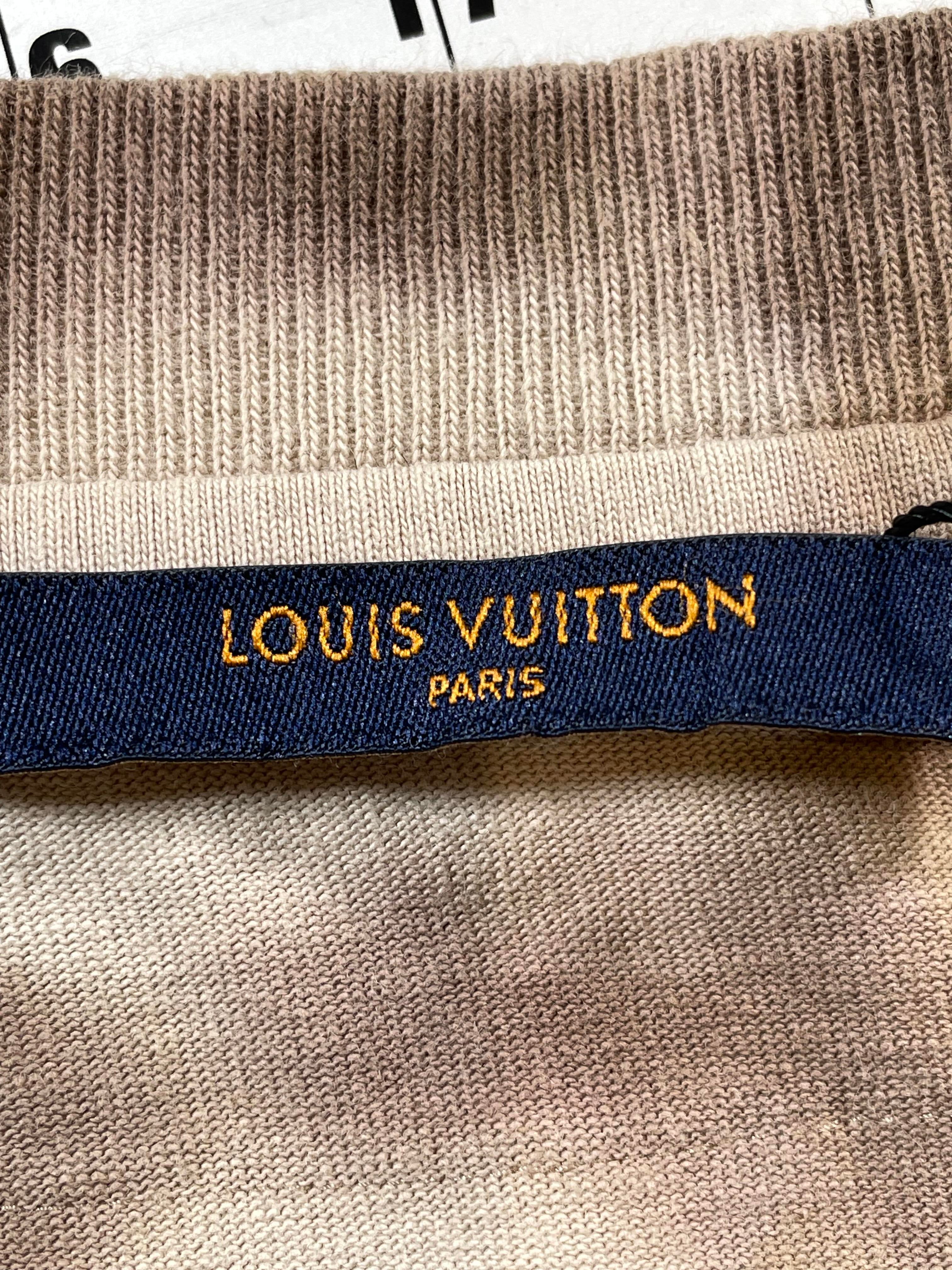 Louis Vuitton Back Neck Logo Tan Tie Dye Tee