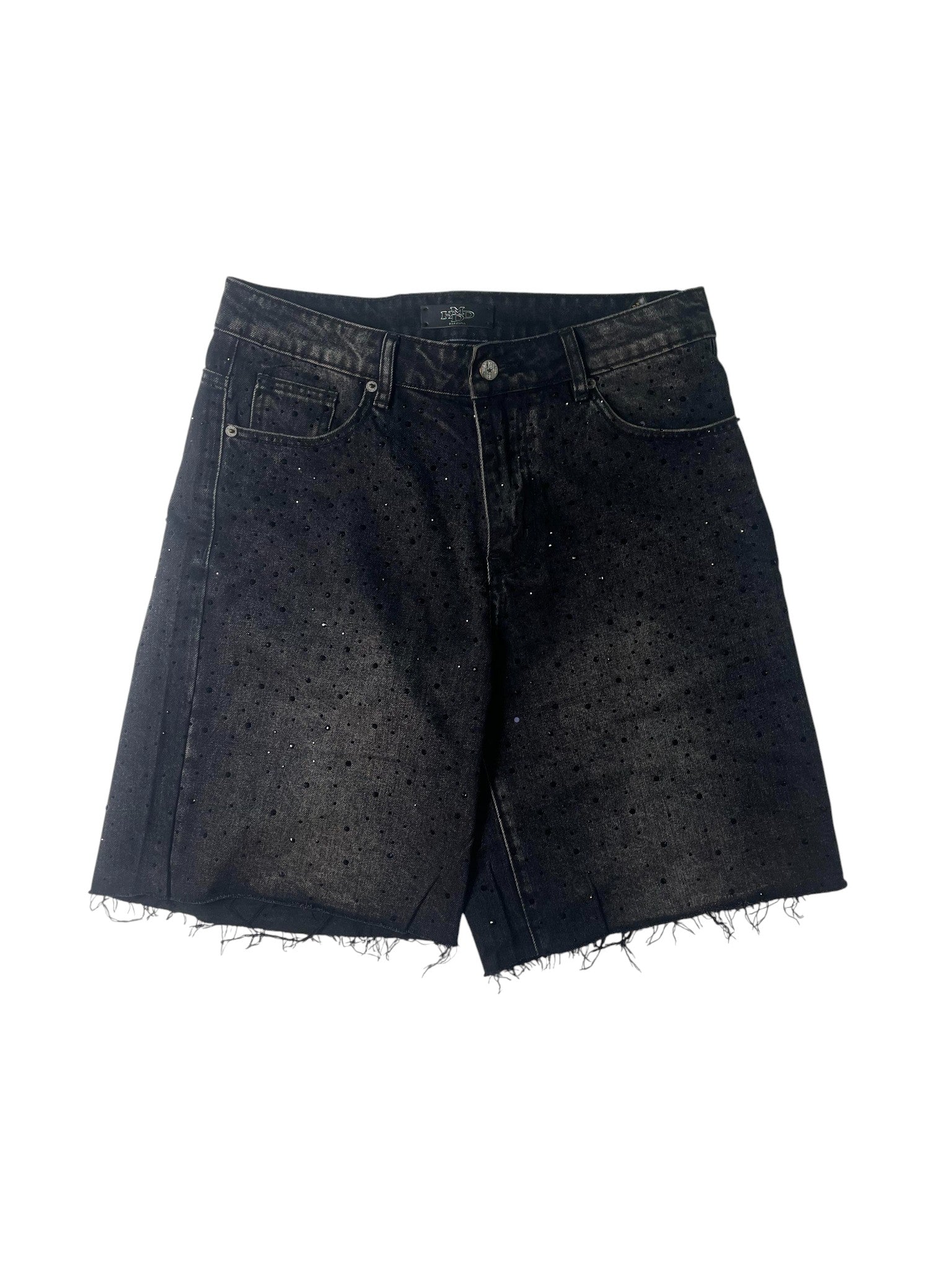 HMDD 'Rhinestone' Grey Denim Shorts