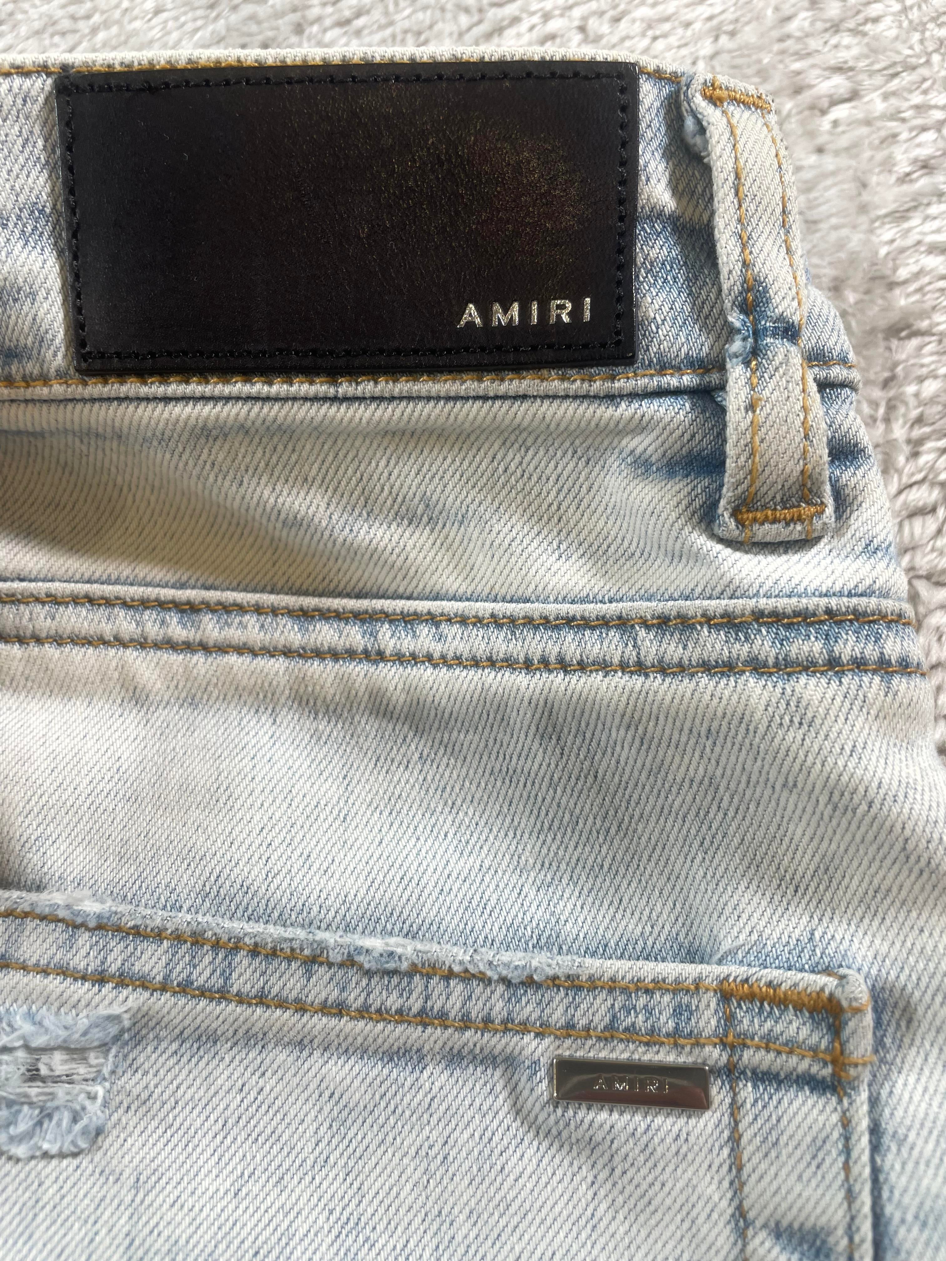 Amiri  Baby Blue A Patch J Stone Wash Jeans