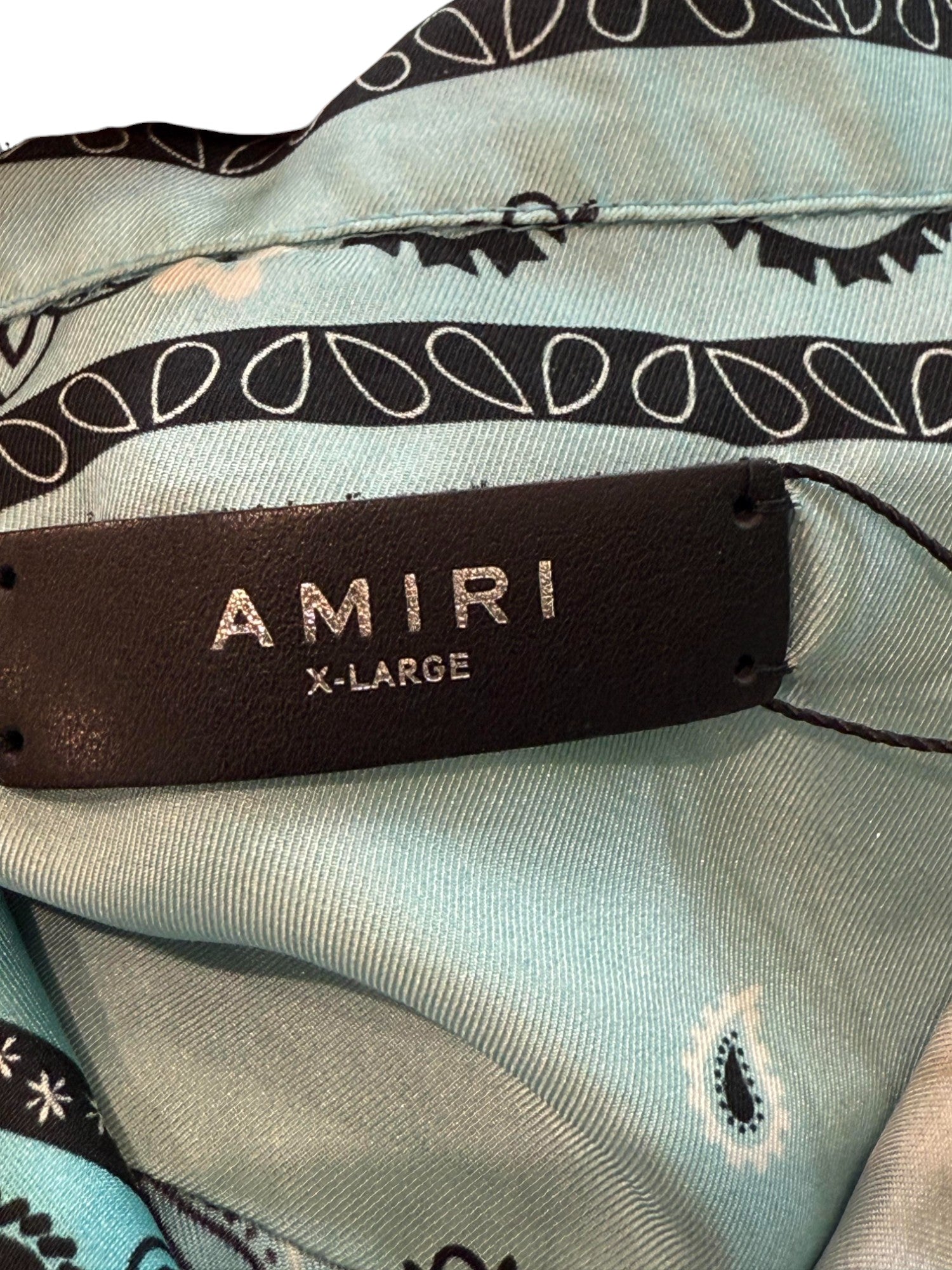 Amiri Silk Paisley Button Up Blue