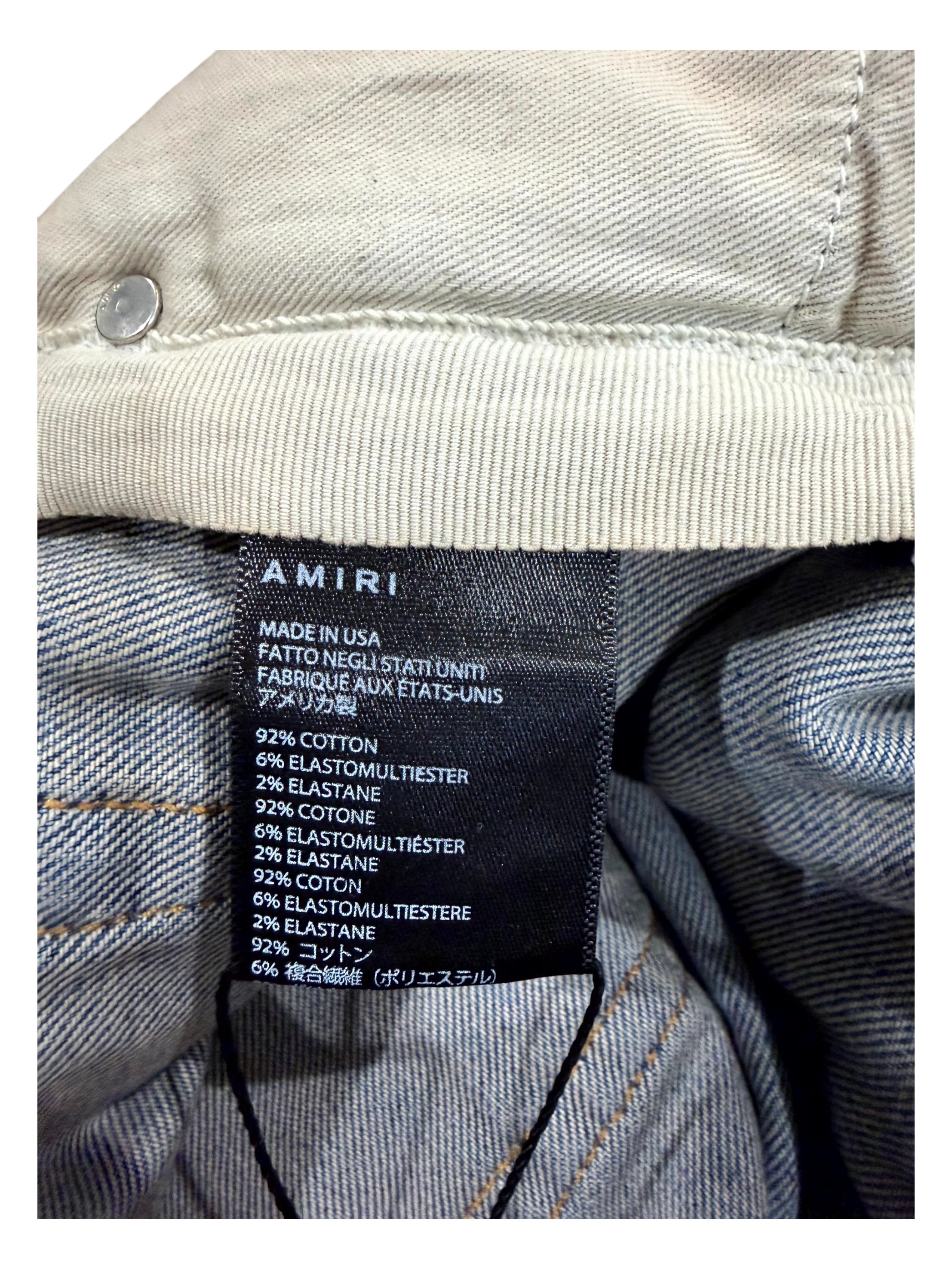 Amiri Crystal Splatter Light Wash Jeans