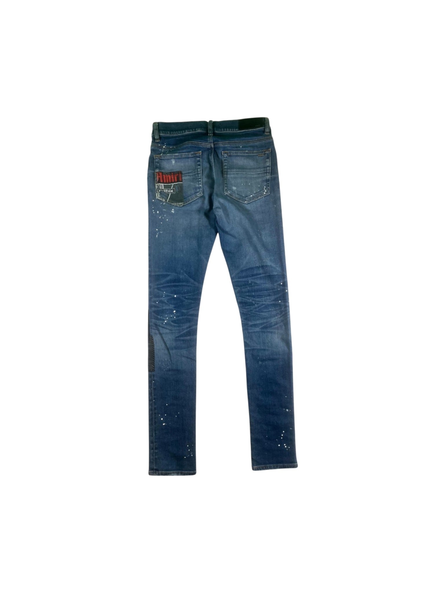 Amiri "Crystal Lounge Patchwork" Dark Wash Jeans