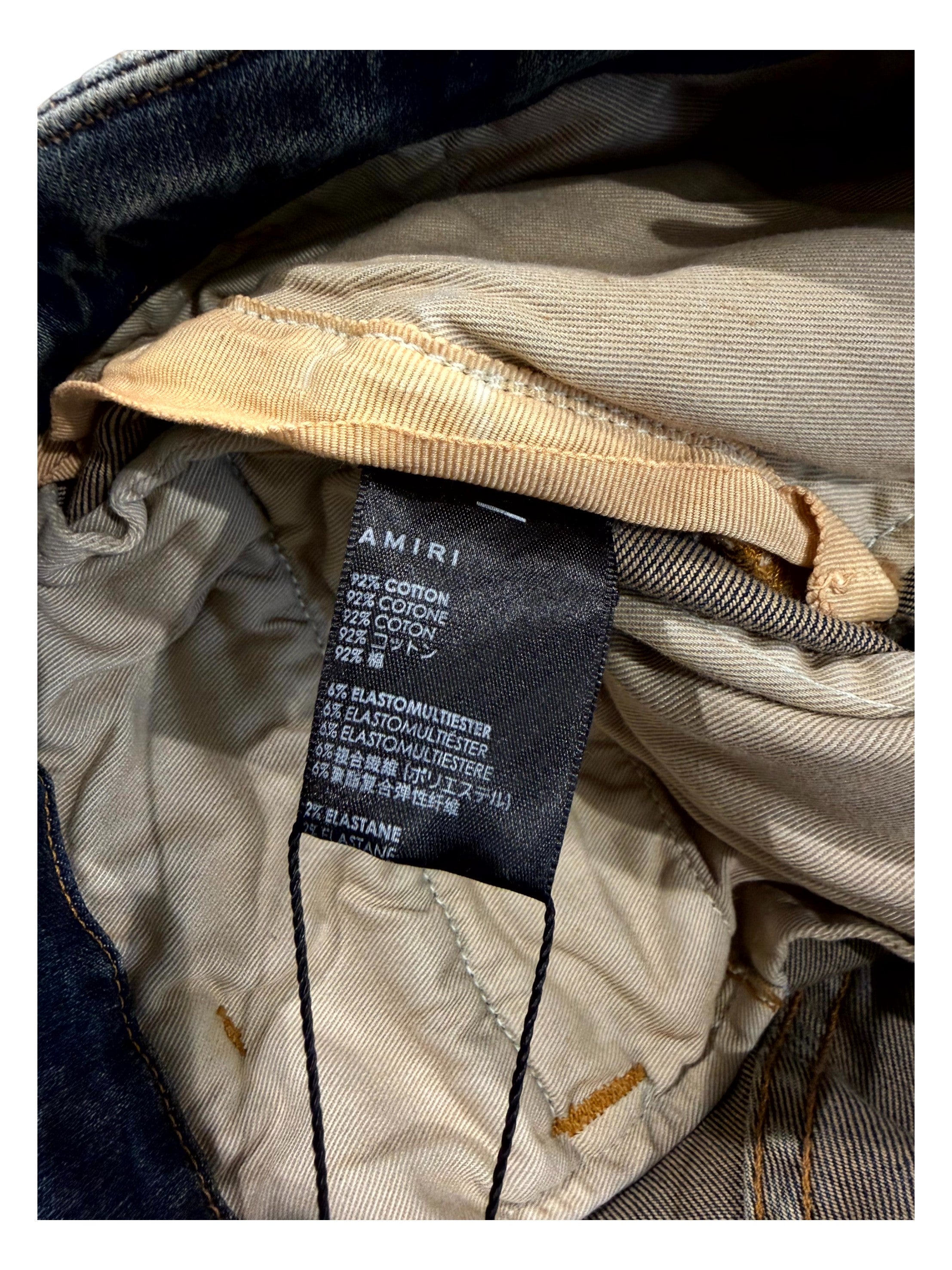 Amiri Denim Dark Wash Cargo Pants